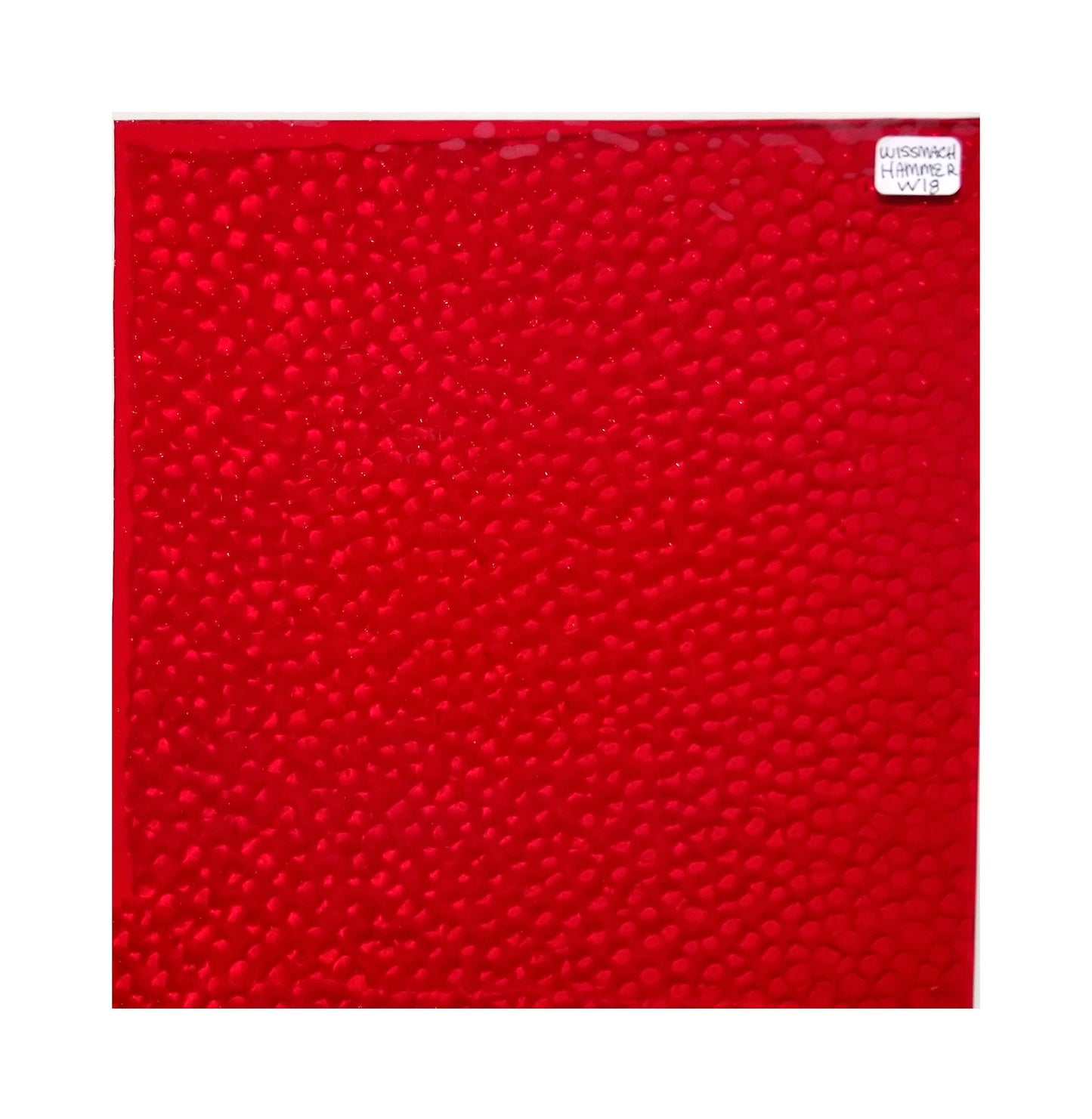 Red Stained Glass Sheets. Easy to cut Hammer Texture. Diy, Beginner, Advanced. Suncatchers or Mosaic Art. Wissmach Cathedral Transparent, 5"× 8" or 8''x 8''+-