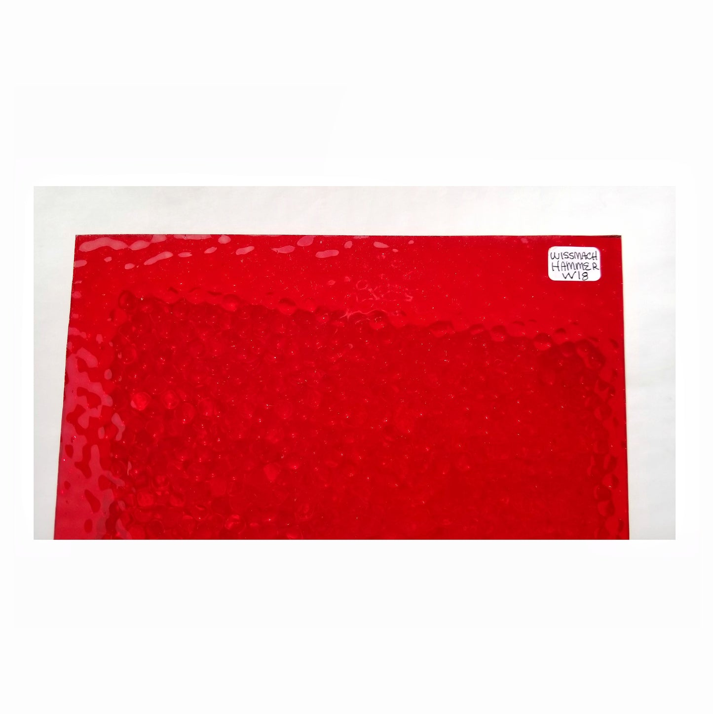 Red Stained Glass Sheets. Easy to cut Hammer Texture. Diy, Beginner, Advanced. Suncatchers or Mosaic Art. Wissmach Cathedral Transparent, 5"× 8" or 8''x 8''+-