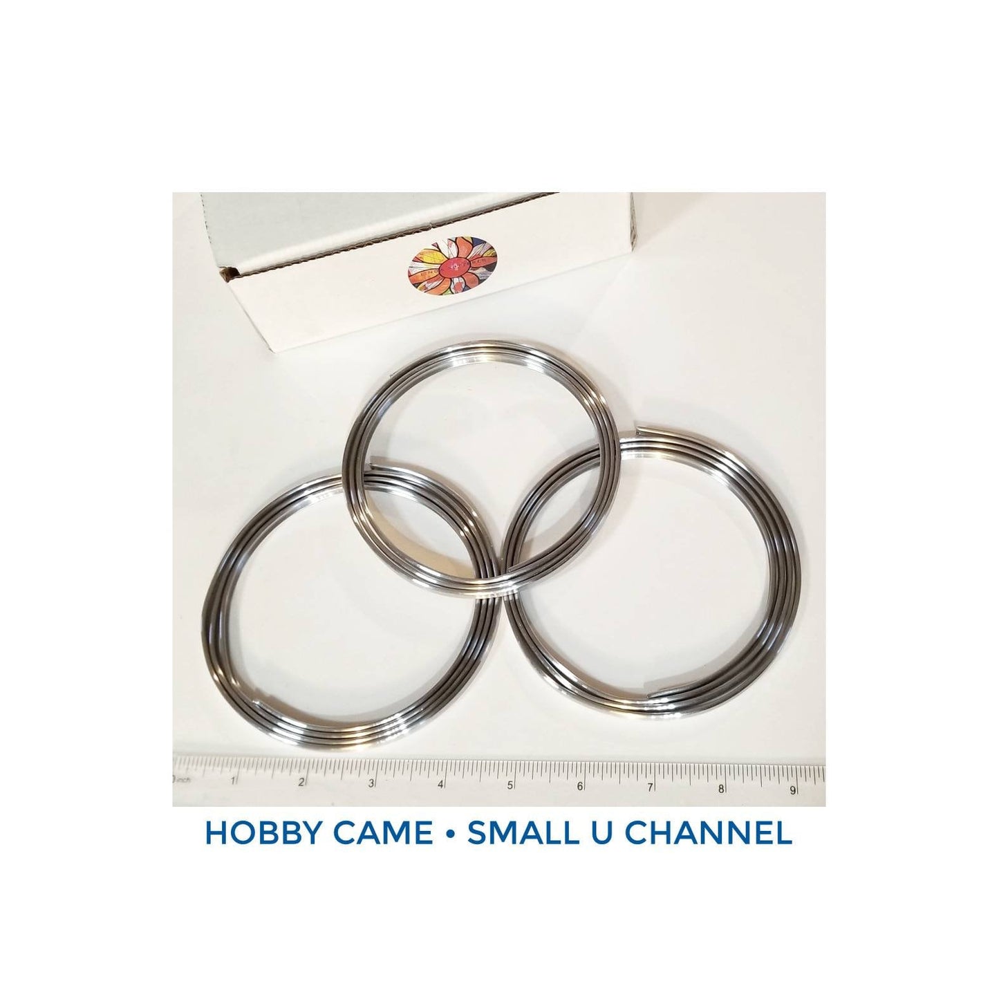 Hobby Came, Small U Channel Metal Came for edging suncatchers, 3 or 6 strips each 47" long, no kinks. Shipping included.