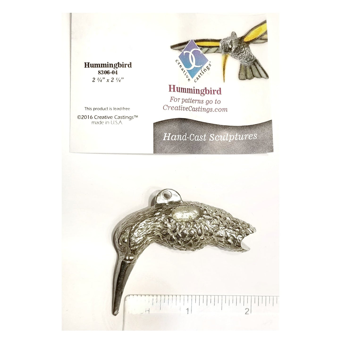 Hummingbird Figurine. Stained Glass Foil Project. Patterns & Steel Wool Included. This petite Lead free body is easy to patina black.
