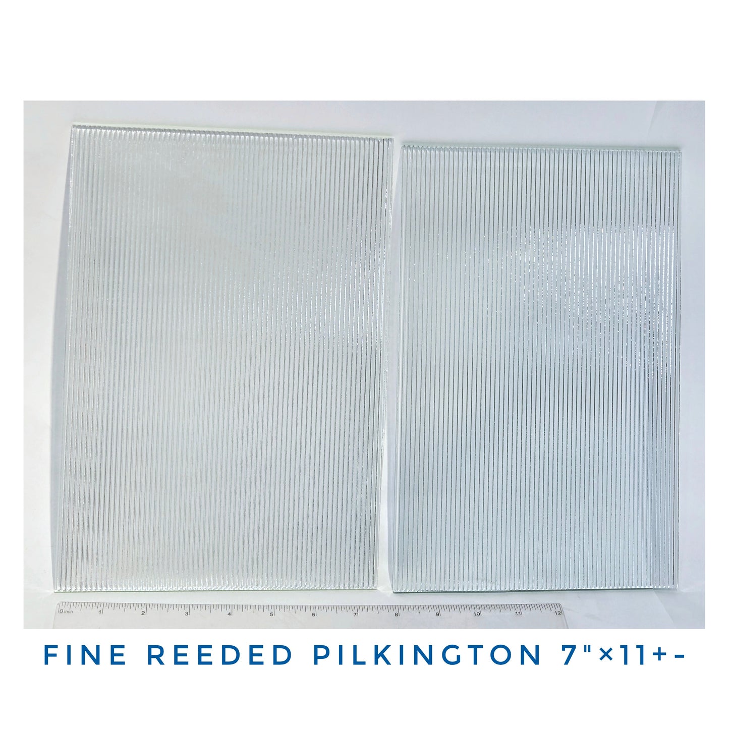 Fine Reeded Architectural Stained Glass Sheets by Pilkington. Clear Texture.