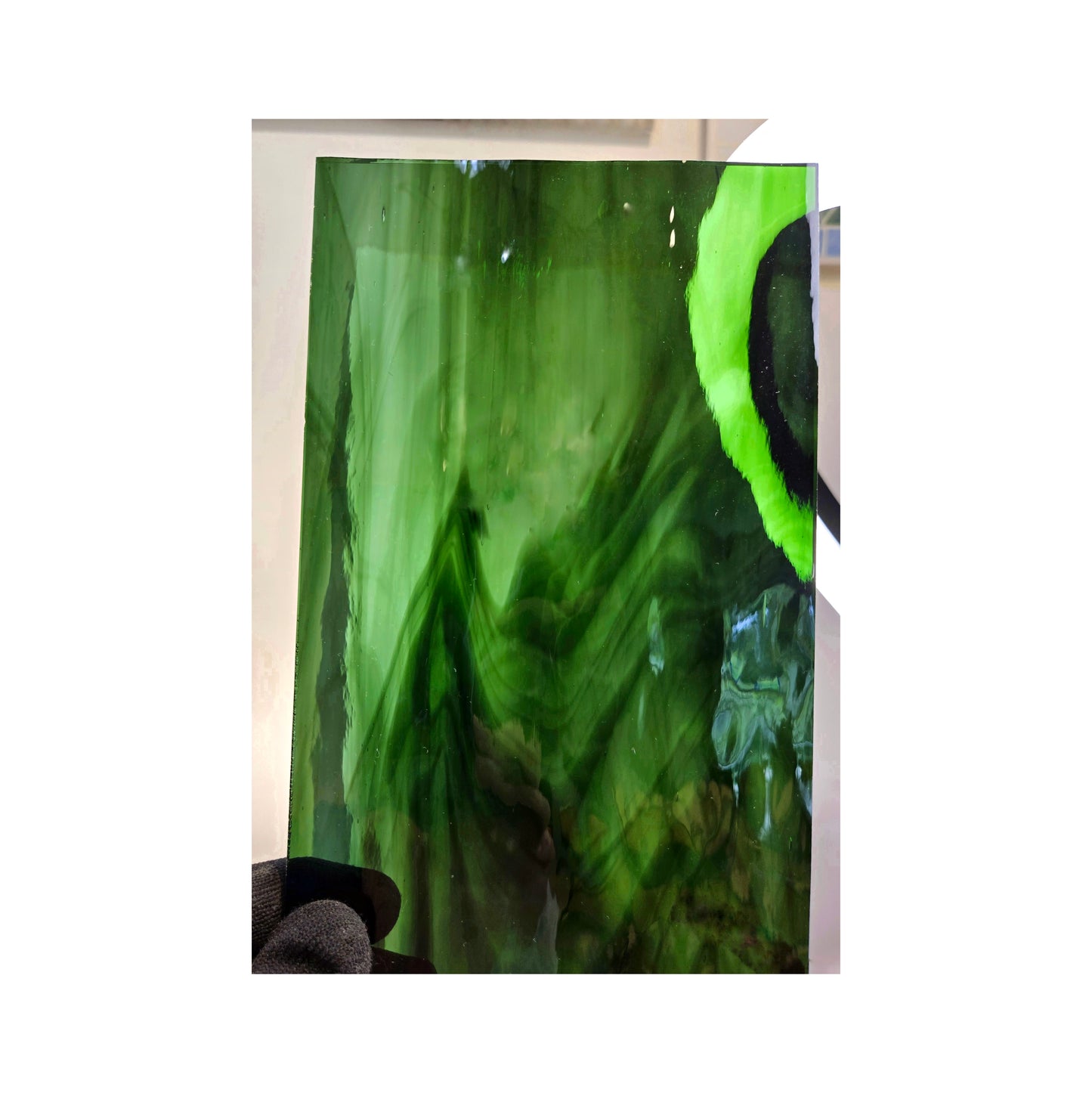 Olive & Seagreen Wispy Stained Glass Sheets. Oceanside Waterglass. Diy Easy to Cut, Suncatchers & Mosaic Art. 2, 3 or 4 sheets. Cathedral Transparent, 5"× 8"+-.