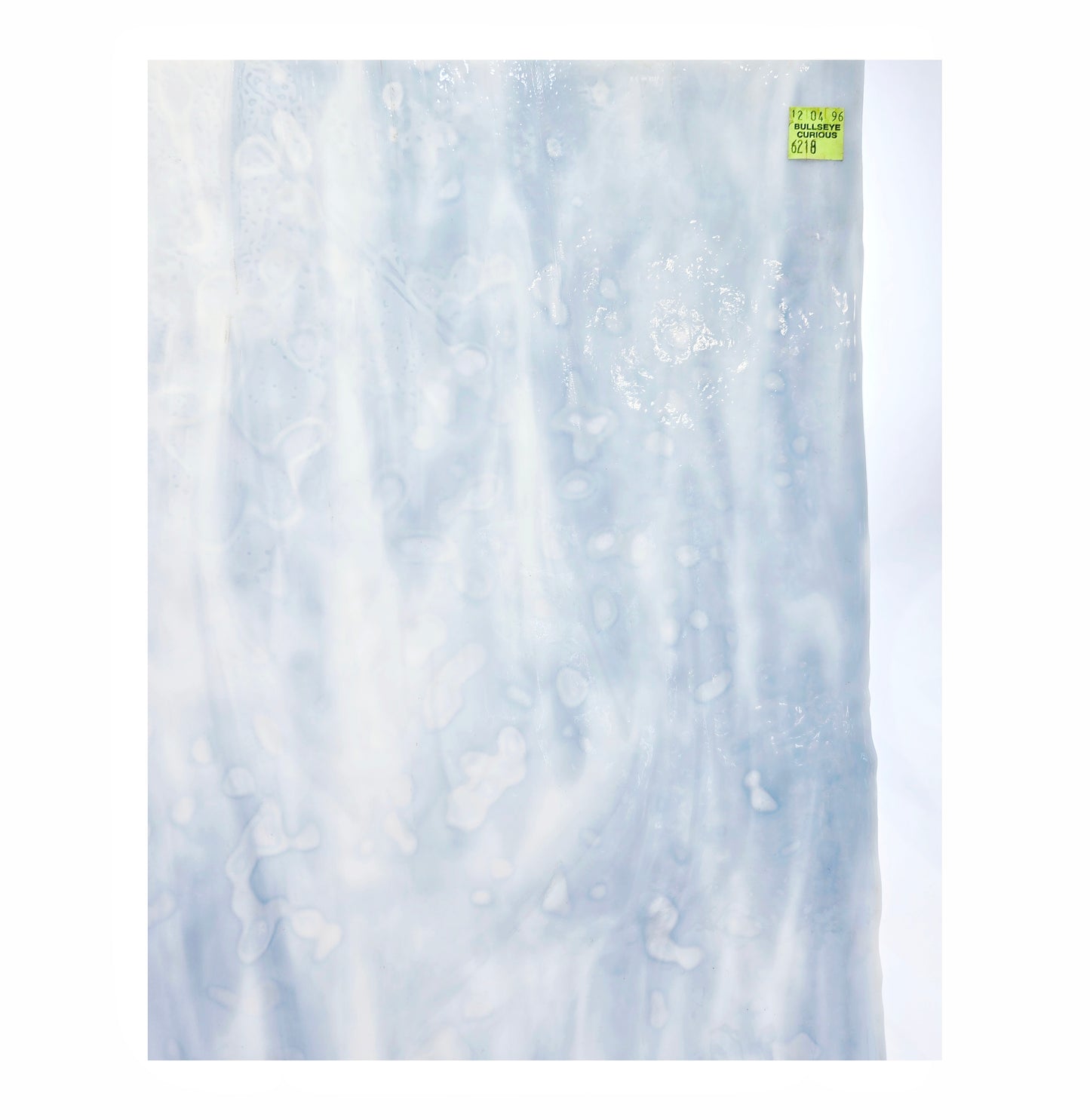 Bullseye Mottled Blue-White Stained Glass. Pack of 2 or 4 sheets each 8"× 10"+-