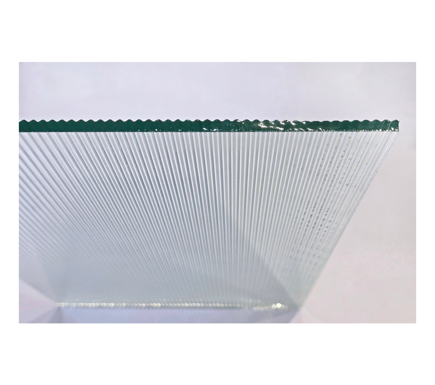 Fine Reeded Architectural Stained Glass Sheets by Pilkington. Clear Texture.