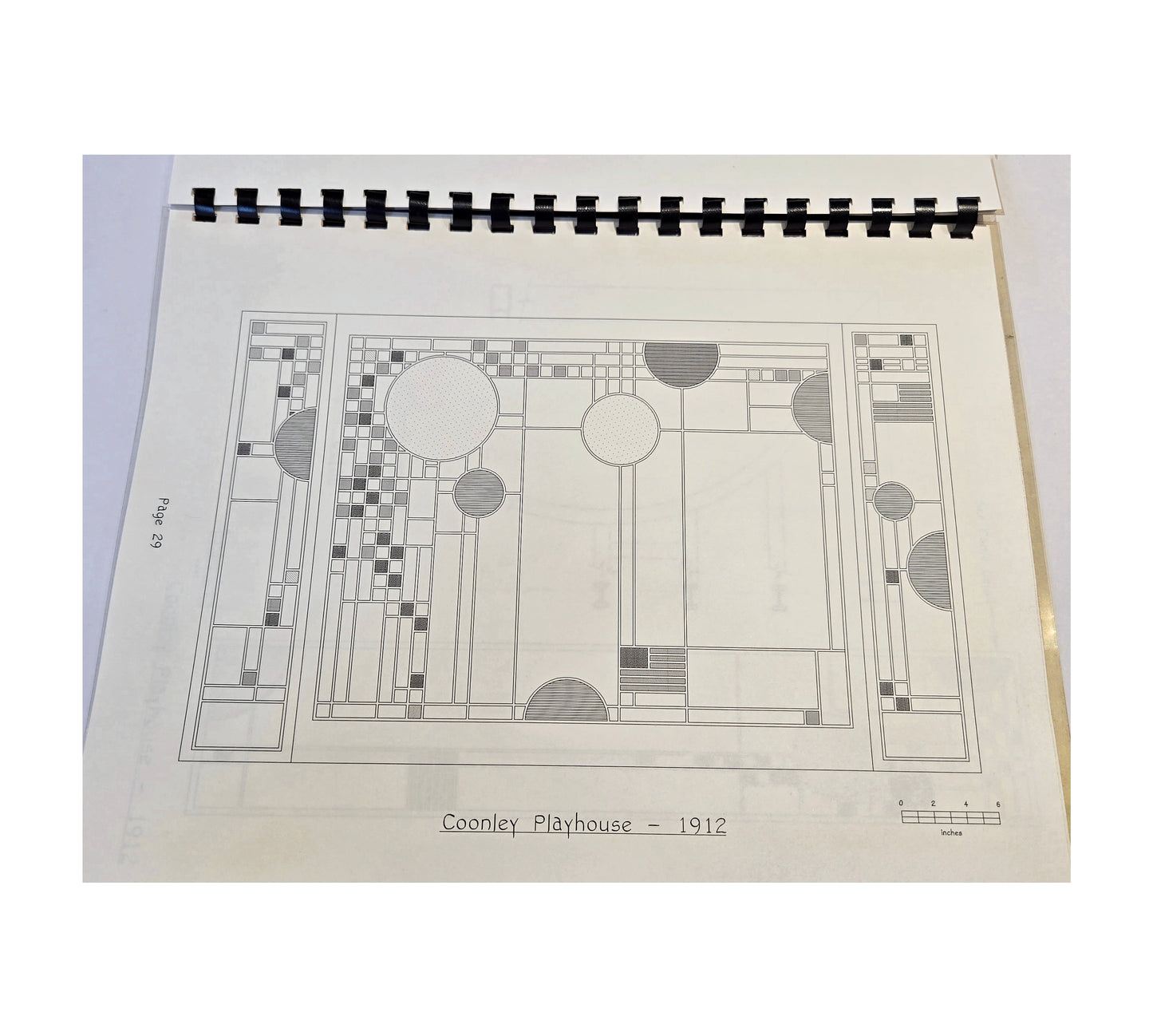 Frank Lloyd Wright Stained Glass Book. Vintage Used from 1994. Patterns Good Condition. Outer Plastic front cover is yellowed. Lovely Architectural book of window patterns.