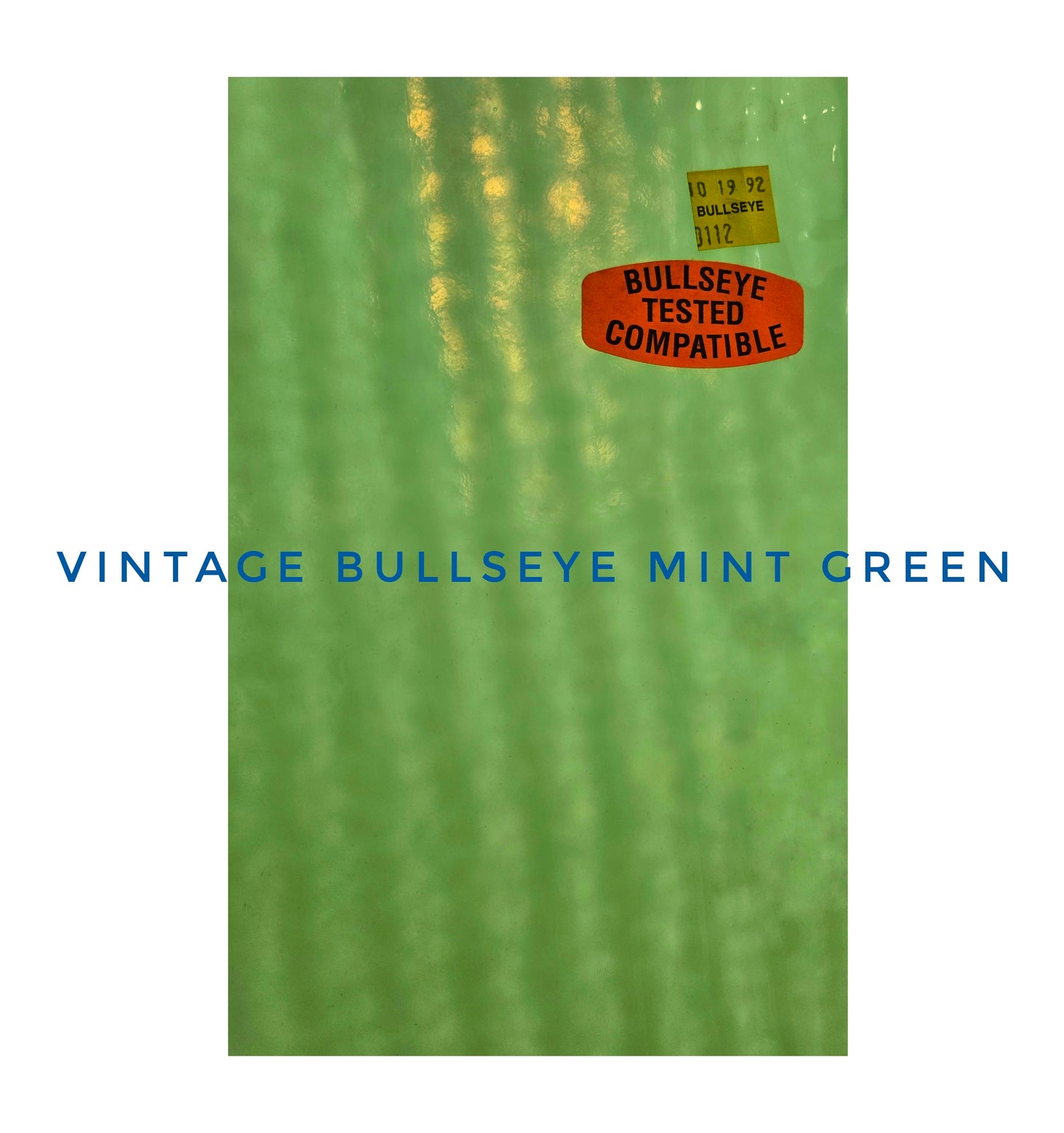 Mint Green Fusible Stained Glass Sheets. Bullseye coe 90. 2, 3 or 4 pieces, 2 sizes One Rolled Edgeon each. Vintage 1992.
