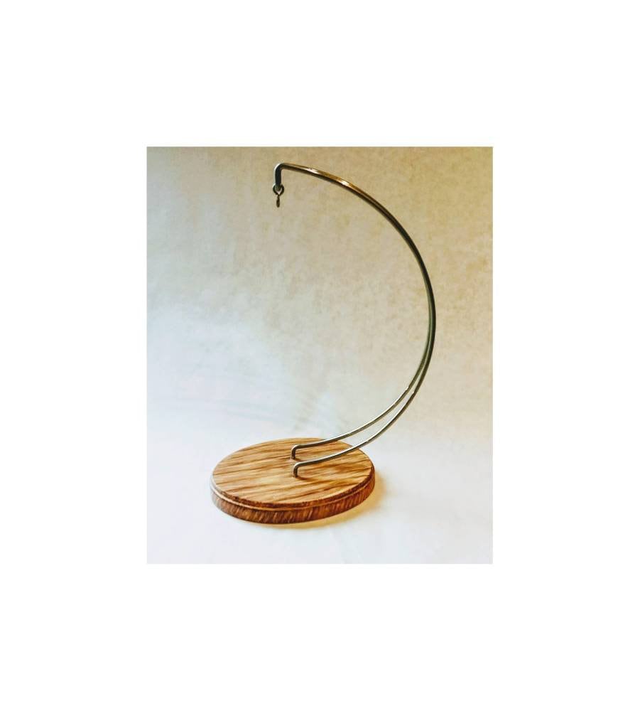 Ornament holder. Display stand for stained glass. Hang blown glass or suncatchers. Paintable with sturdy base. Terrarium globe stand.