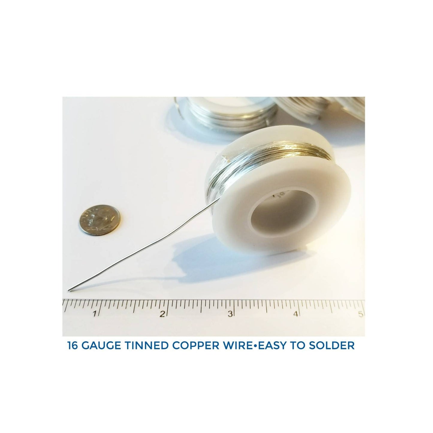 Tinned Copper wire 16 gauge, for Stained Glass. Silver Nickel color, Mixed Media wire art. No plastic coating, solders easy. Free shipping