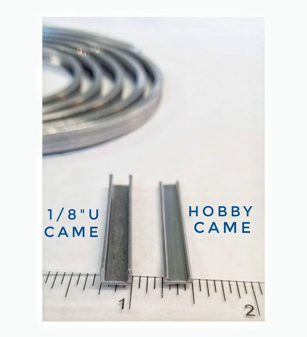 H & U Came for Stained Glass. Pre-stretched by hand, ready to cut. 20" Strips.