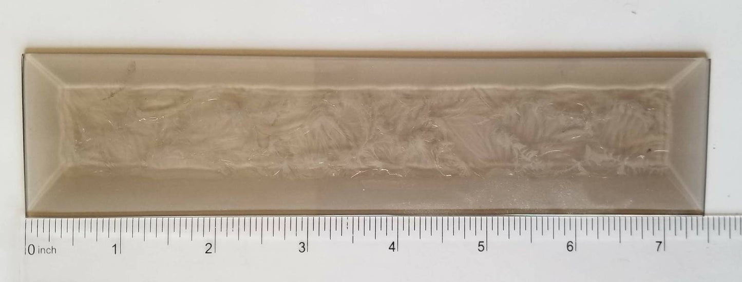 Stained Glass Bevels, Smokey Bronze. Glue Chip Texture & Prism Polished Edge. Vintage 1980's. 8 total, 1 3/4"Ć7 1/2". Foil or Came Projects.