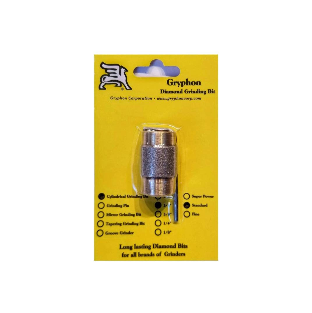 Gryphon grinding head replacement for Stained Glass Grinders, Fits Inland, Glastar & Gryphette, 3/4" Standard 100/120 grit. Diamond coated