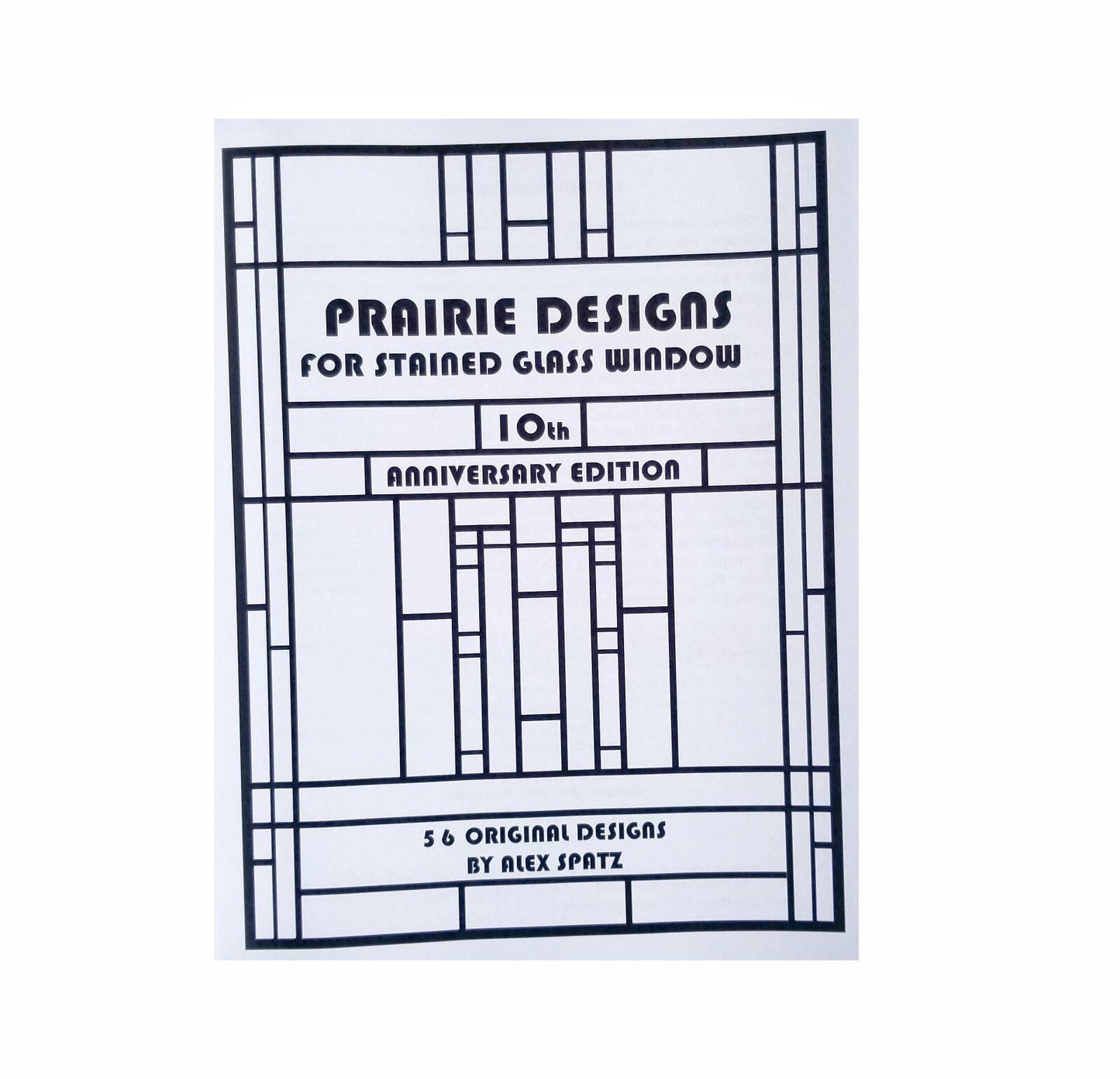 Stained Glass Design Book. Prairie Style Patterns. Nice variety of geometric line drawings for Lamp Shades. Author, Alex Spatz. New