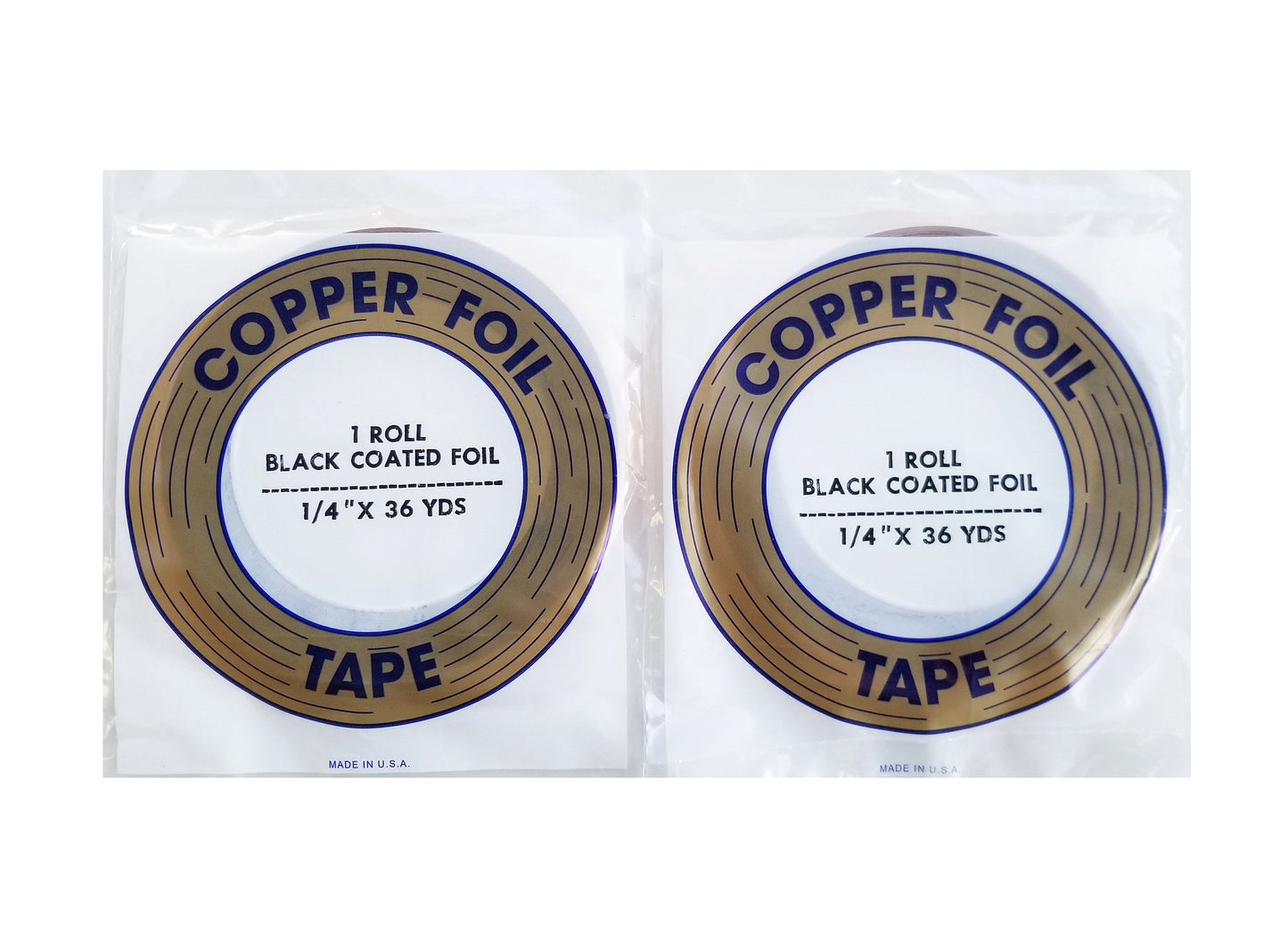 Two Rolls, Quarter Inch Wide. Edco Black Backed Adhesive.