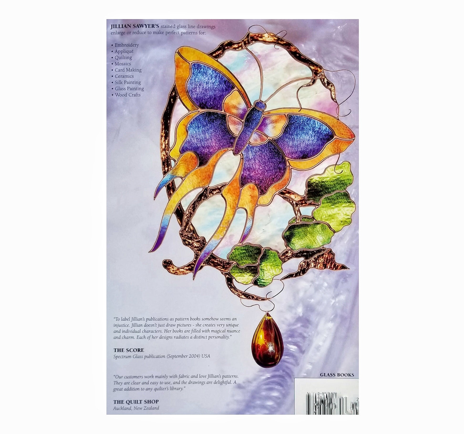 Butterfly Pattern Design Book, Stained Glass Craft Projects with Beautiful Winged Ladies. Nice Color Photos. Jillian Sawyer author.