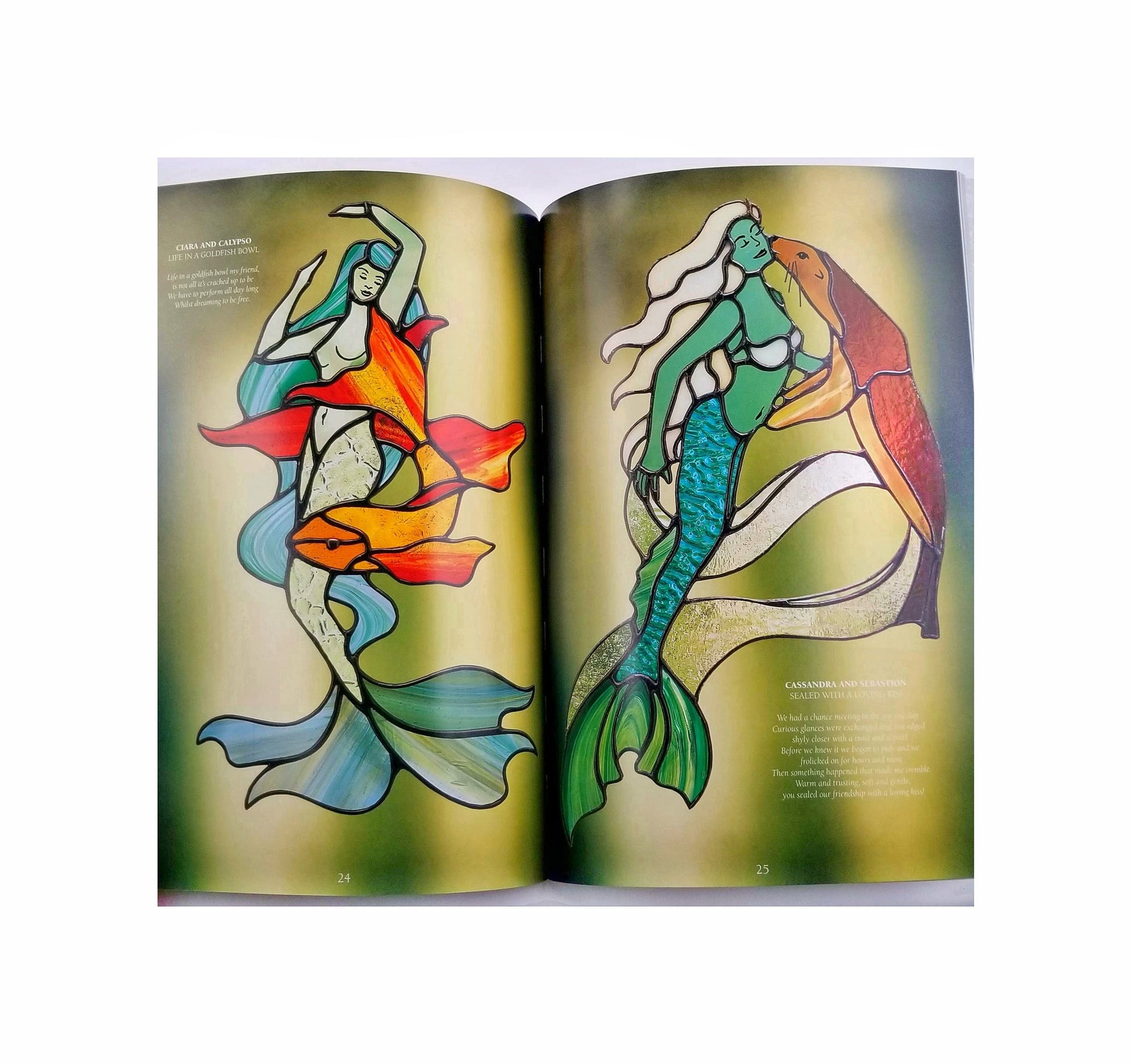 Mermaids Pattern Design Book. Stained Glass, Craft Projects with Beautiful Sea Creatures. Color Photos. Sea Fairies, Jillian Sawyer author.