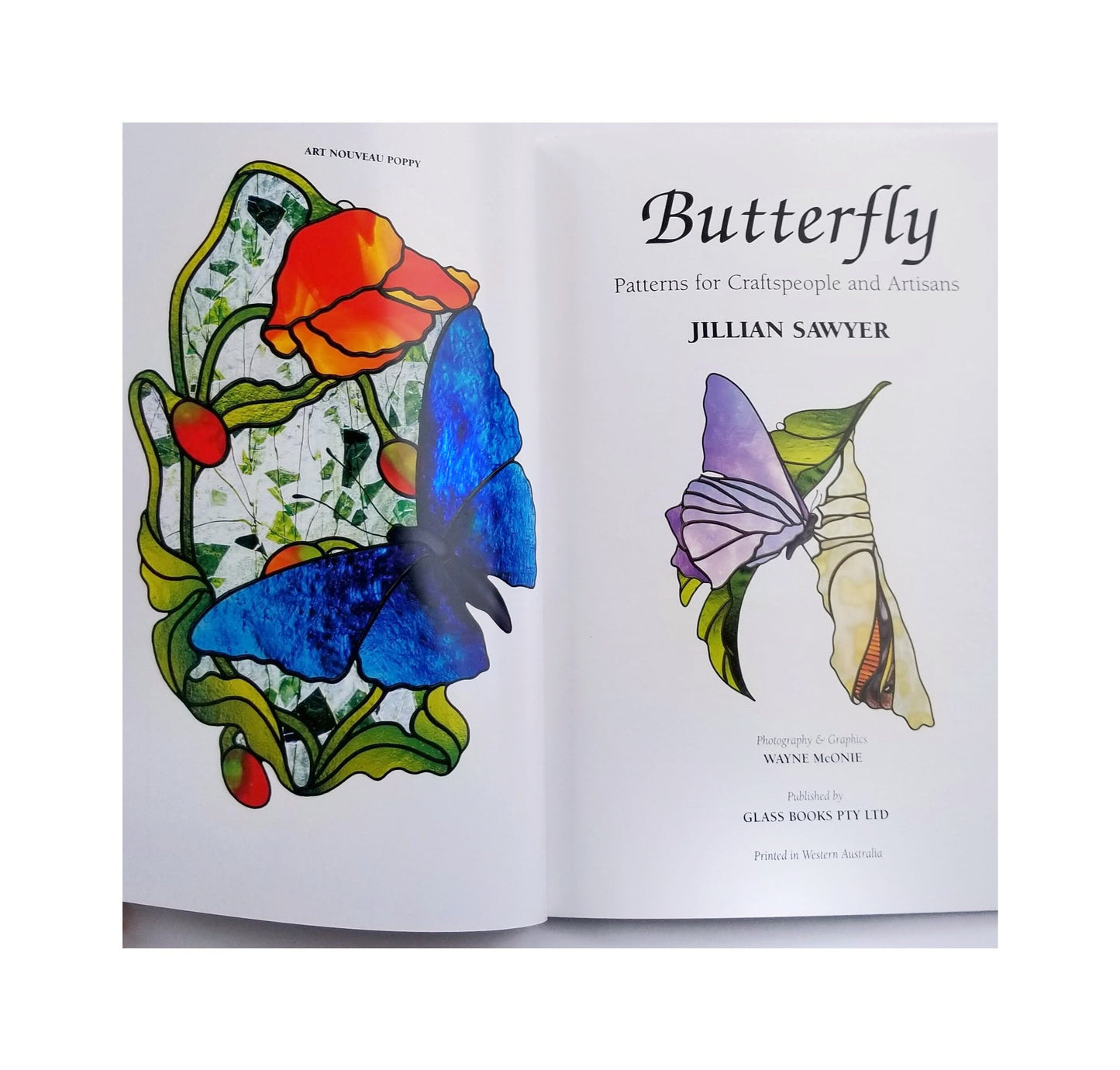 Butterfly Pattern Design Book, Stained Glass Craft Projects with Beautiful Winged Ladies. Nice Color Photos. Jillian Sawyer author.