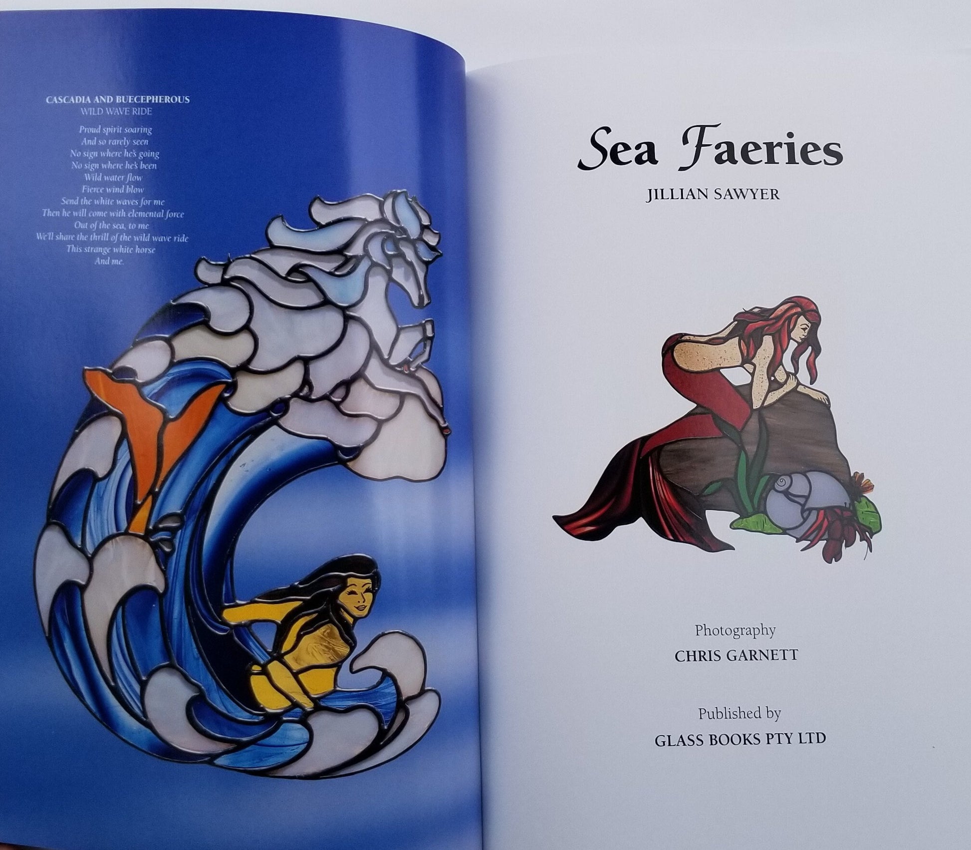 Mermaids Pattern Design Book. Stained Glass, Craft Projects with Beautiful Sea Creatures. Color Photos. Sea Fairies, Jillian Sawyer author.