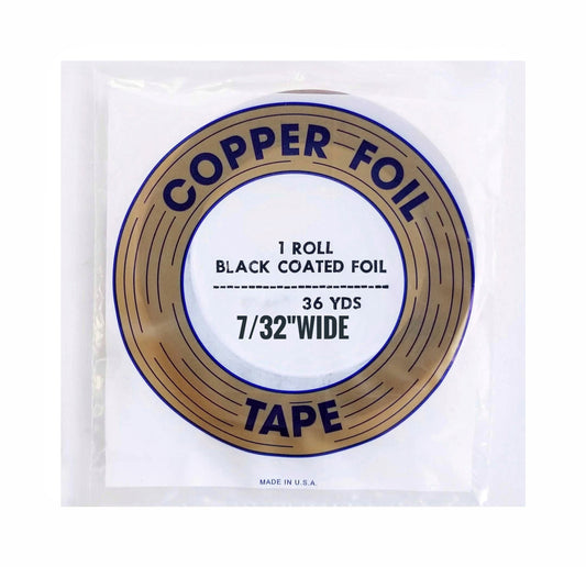 Black Backed Foil, Copper Tape 7/32". Stained Glass Jewelry, Photo Charms, Pressed Flowers. Edco Brand. Choose Trial Size, 1 roll or 2 rolls
