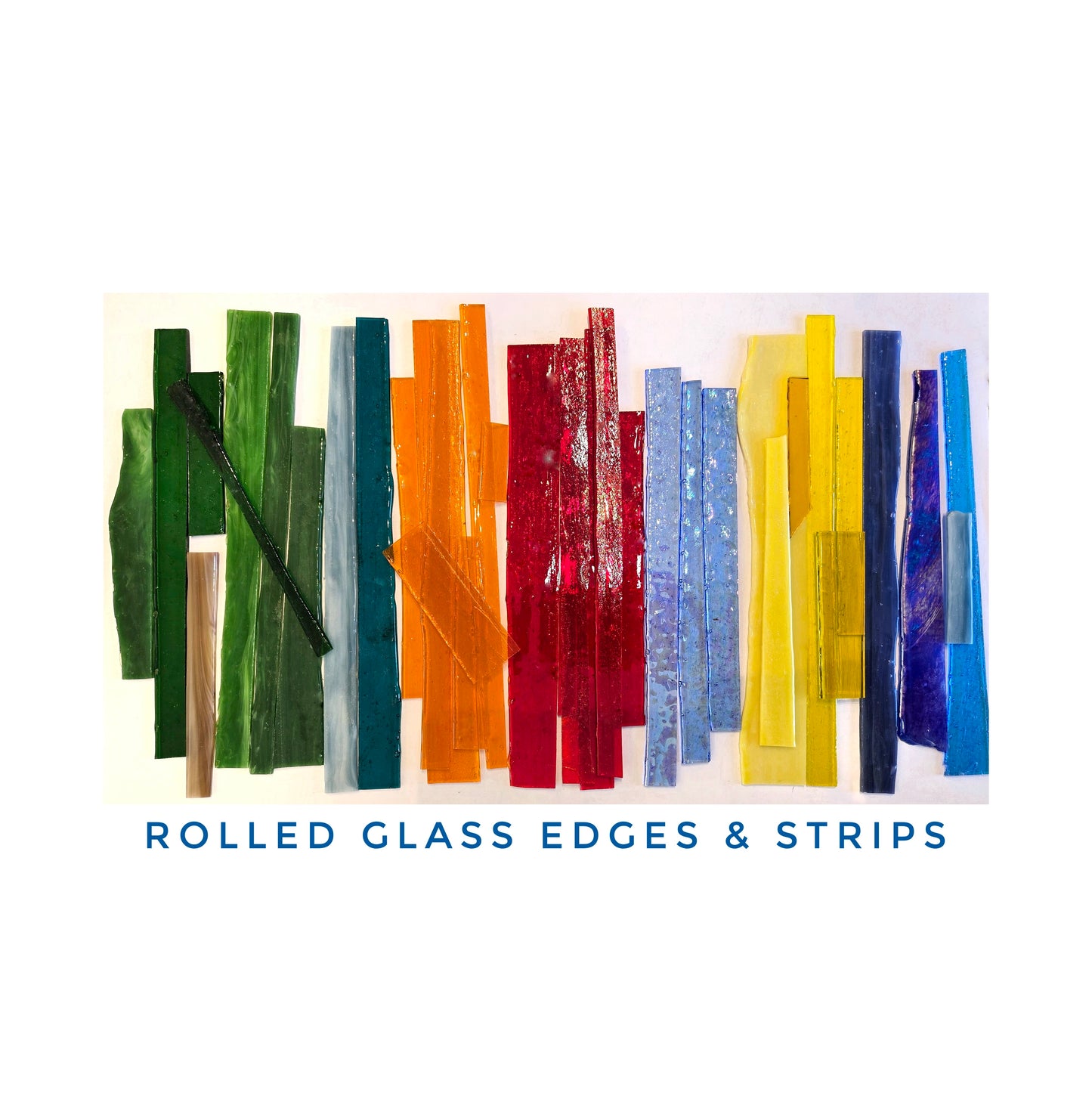 Stained Glass Rolled Edges & Strips. Mosaic Pieces use for garden ornaments. Teen Adult Craft projects.
