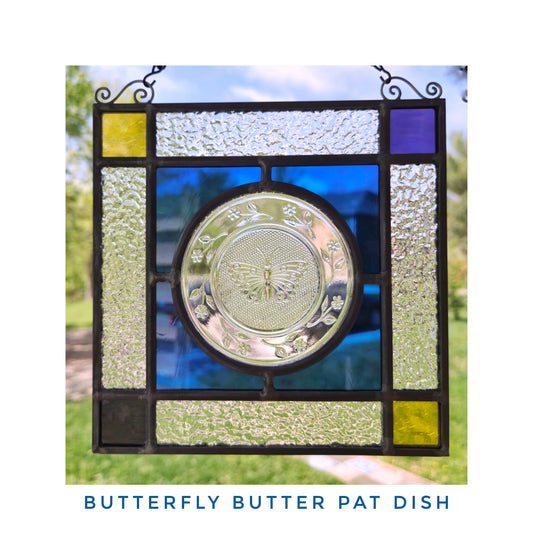 Lovely Butterfly Glass Art. Suncatcher made by me. Gift for Mom or Special Friend.