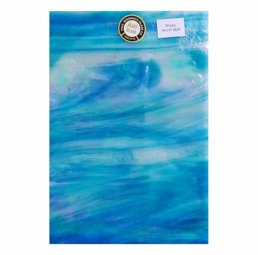 Iridescent Turquoise Stained Glass Sheets. Diy, Beginner, Advanced. Suncatcher or Mosaic Art Projects. Wissmach, 5"× 8" or 8''x 8.5''+-
