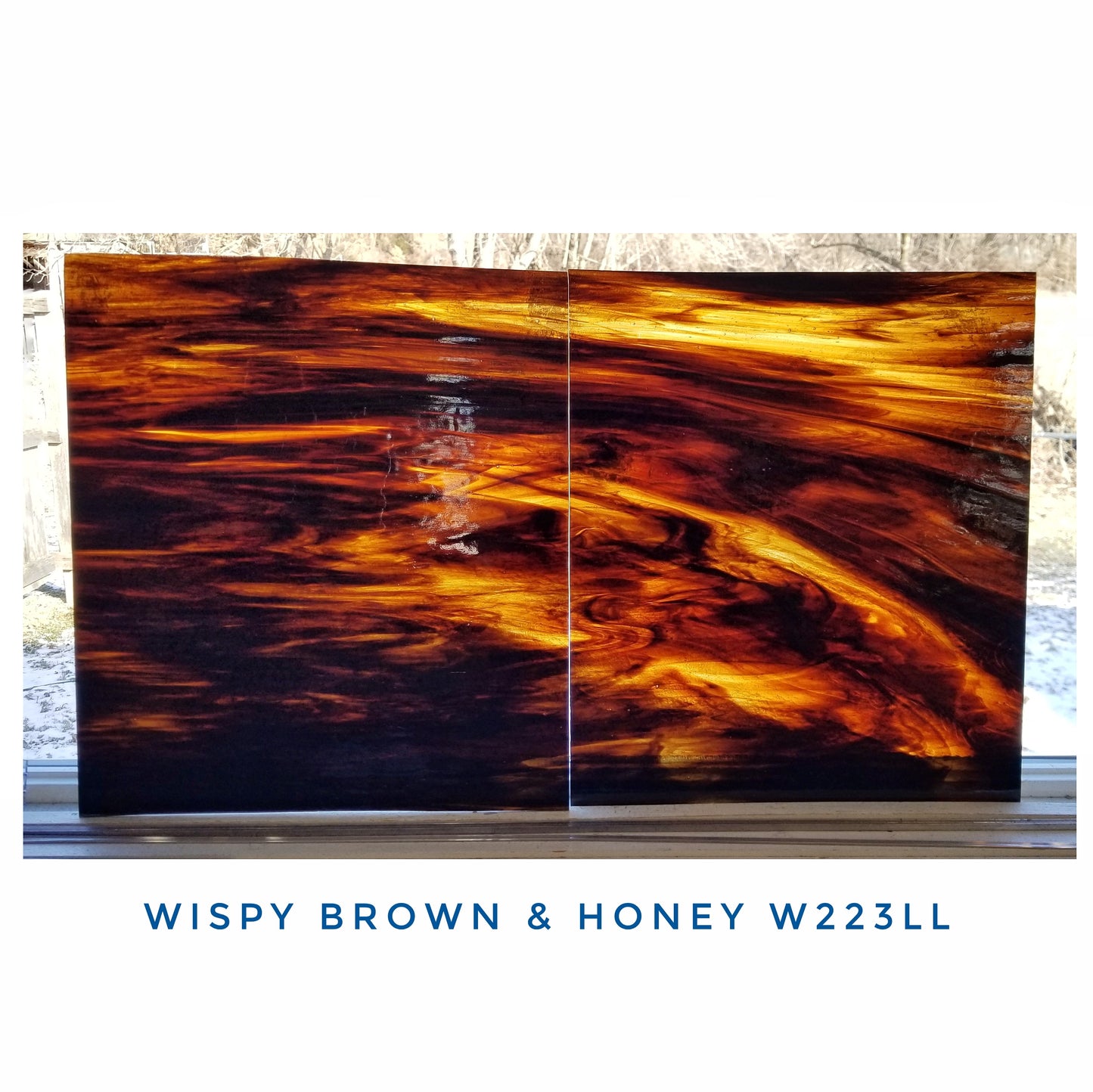 Brown, Light Honey, Stained Glass Sheets. Easy to cut, fairly smooth. 2, 3, sheets 5"× 8"+- or 4 sheets 7"× 8"+- Diy, Beginner Suncatchers. Wissmach Wispy 2 Color Mix.