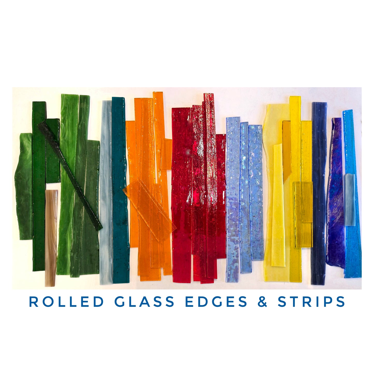 Stained Glass Rolled Edges & Strips. Mosaic Pieces use for garden ornaments. Teen Adult Craft projects.