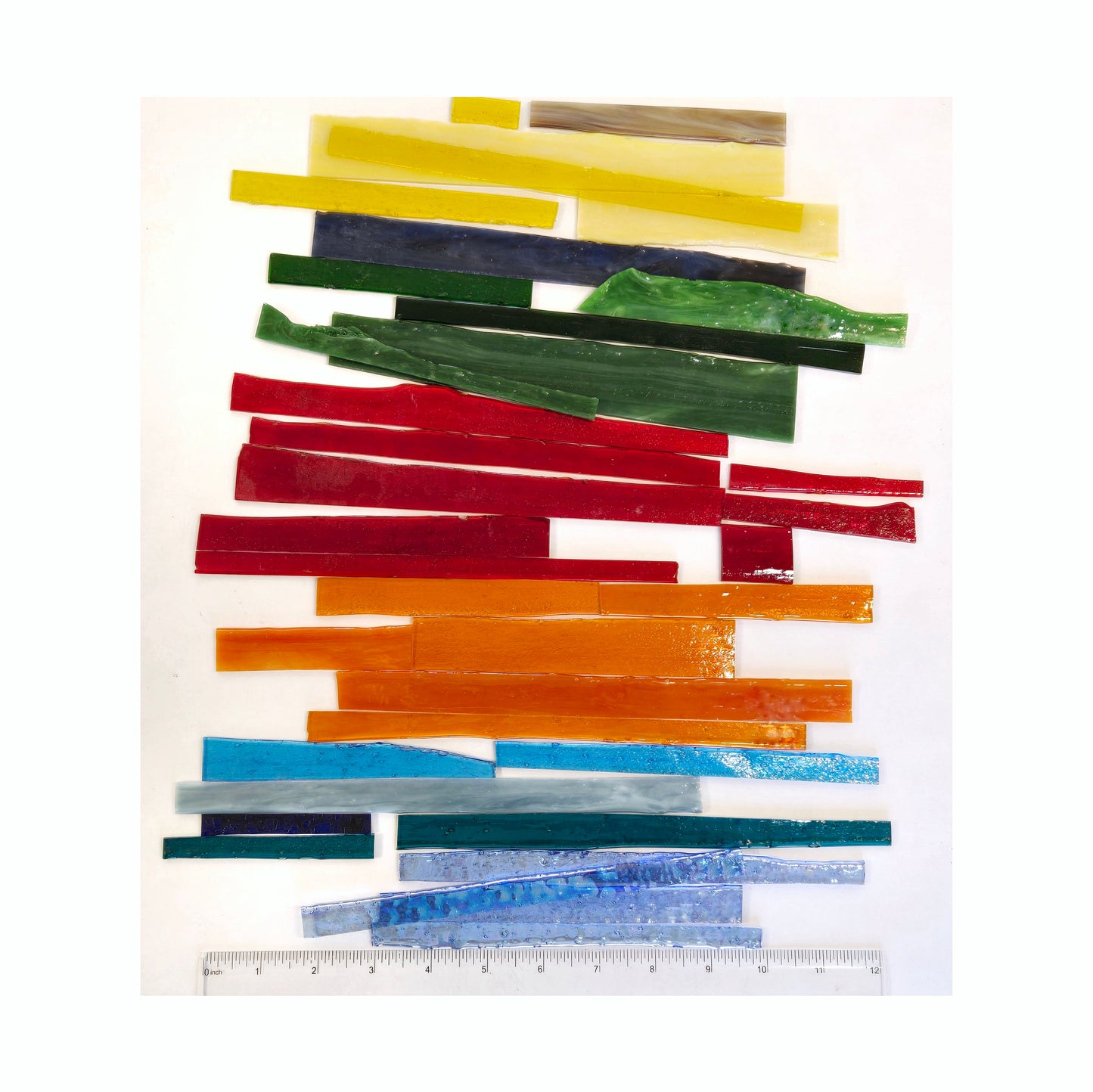 Stained Glass Rolled Edges & Strips. Mosaic Pieces use for garden ornaments. Teen Adult Craft projects.