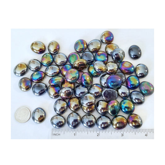 Irridized Black Glass Nuggets for Stained Glass. Steppingstones, Mosaic. Jewelry Gems, Pebbles. Diy Goth Craft Projects.