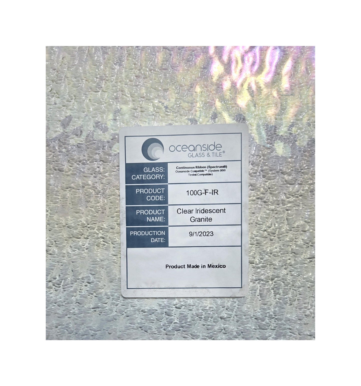 Clear Iridescent Stained Glass Sheets. Granite Texture, Easy to Cut. Rainbow Glass perfect for Holiday Ornaments & Dragonfly wings too.