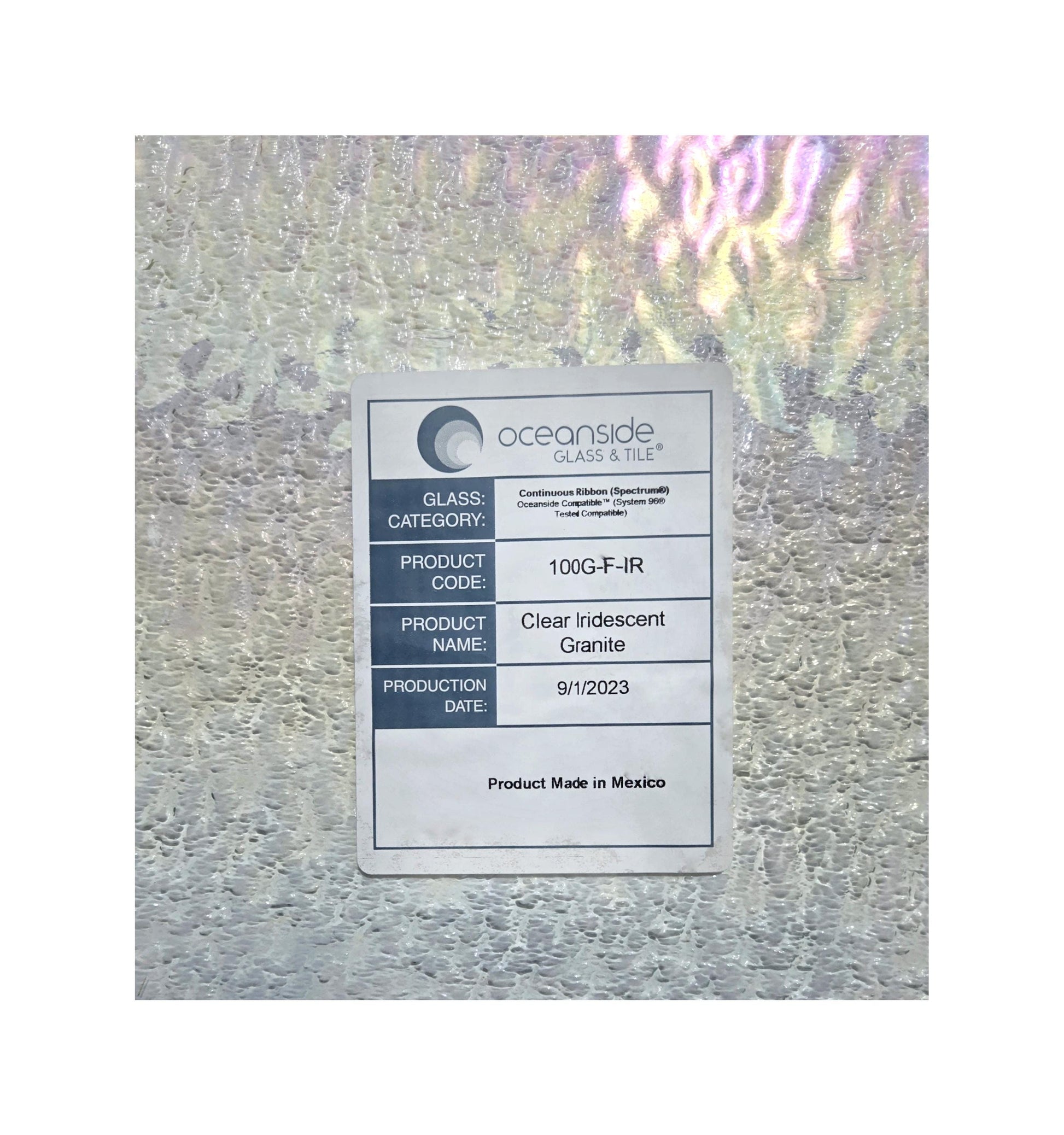 Clear Iridescent Stained Glass Sheets. Granite Texture, Easy to Cut. Rainbow Glass perfect for Holiday Ornaments & Dragonfly wings too.