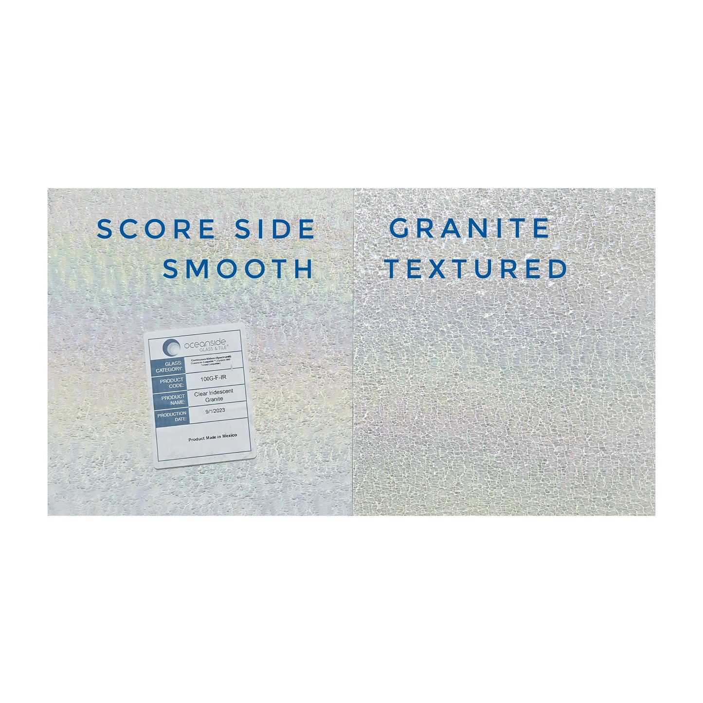 Clear Iridescent Stained Glass Sheets. Granite Texture, Easy to Cut. Rainbow Glass perfect for Holiday Ornaments & Dragonfly wings too.
