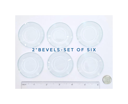 Round Glass Bevels, 2" Clear Prism edge. Diy Hobby. Easy to foil or came. Add Sparkle to panels, Pressed Flowers & Suncatchers.