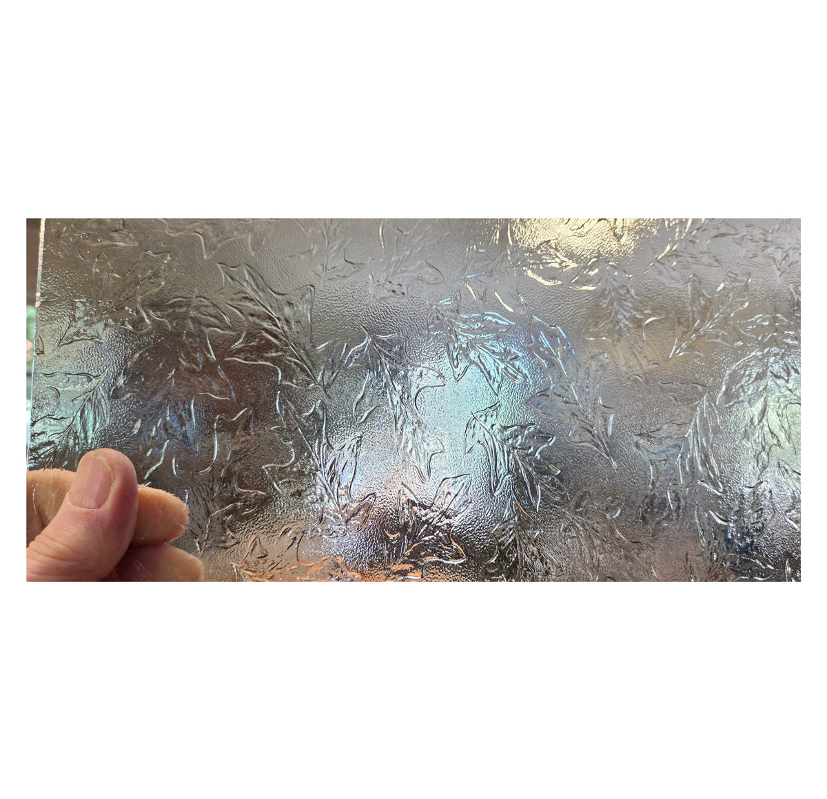 Glass Pack. Oak Leaf Textured Clear Architectural Stained Glass Sheets by Pilkington, Pattern.