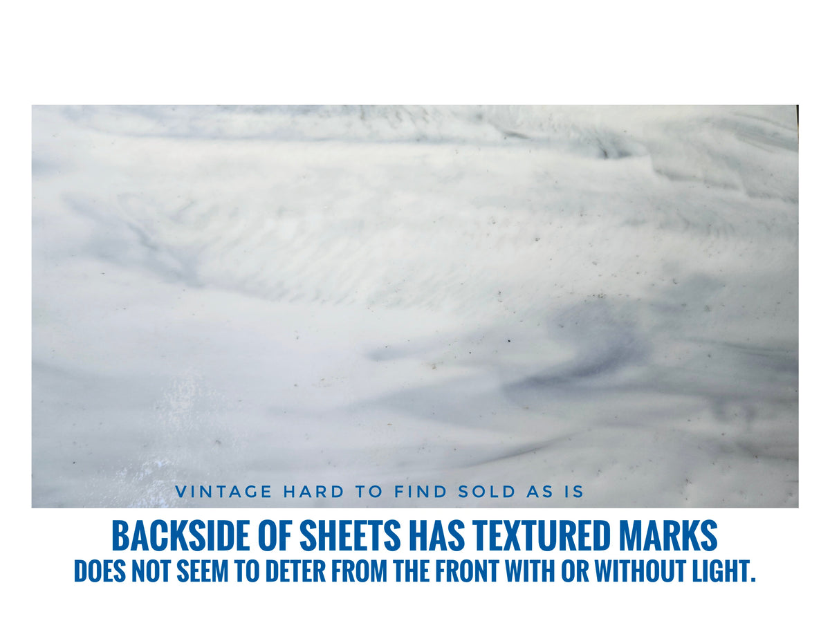Armstrong Stained Glass Sheets, Mosaic Art. Grey & White. Marble, Pet Portraiture. Wispy, Streaky.