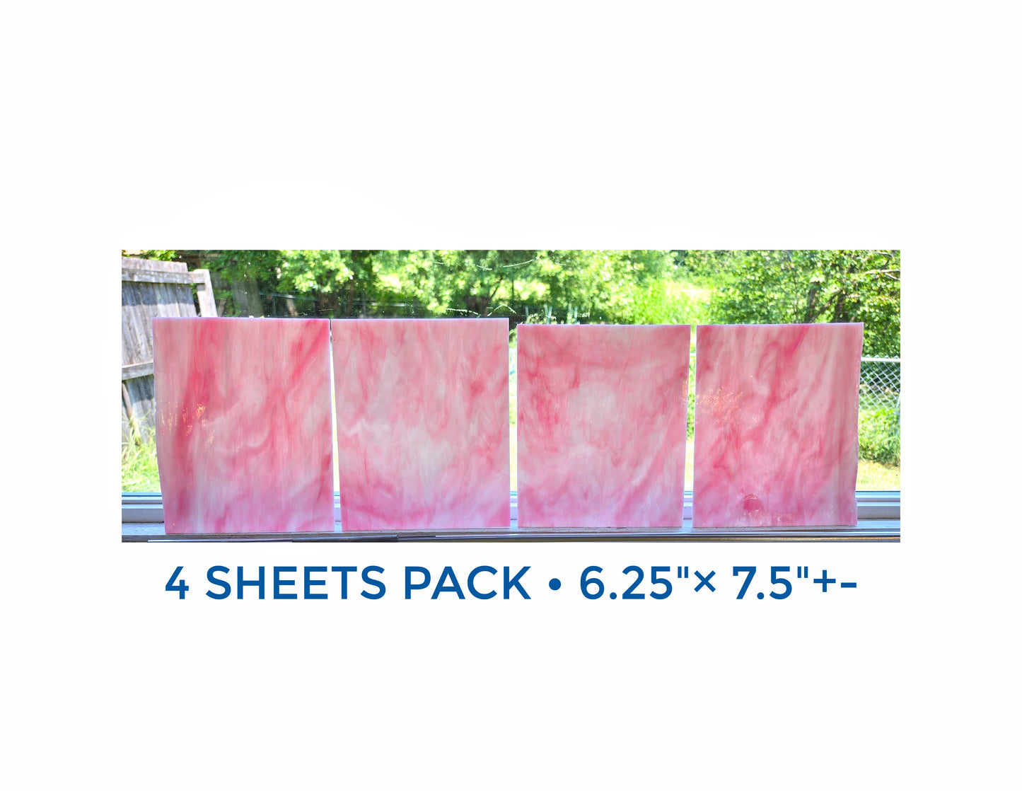 Pink & White Glass Pack. Diy Easy to Cut, Suncatchers or Mosaic Art. 6.25''x 7.5''+-