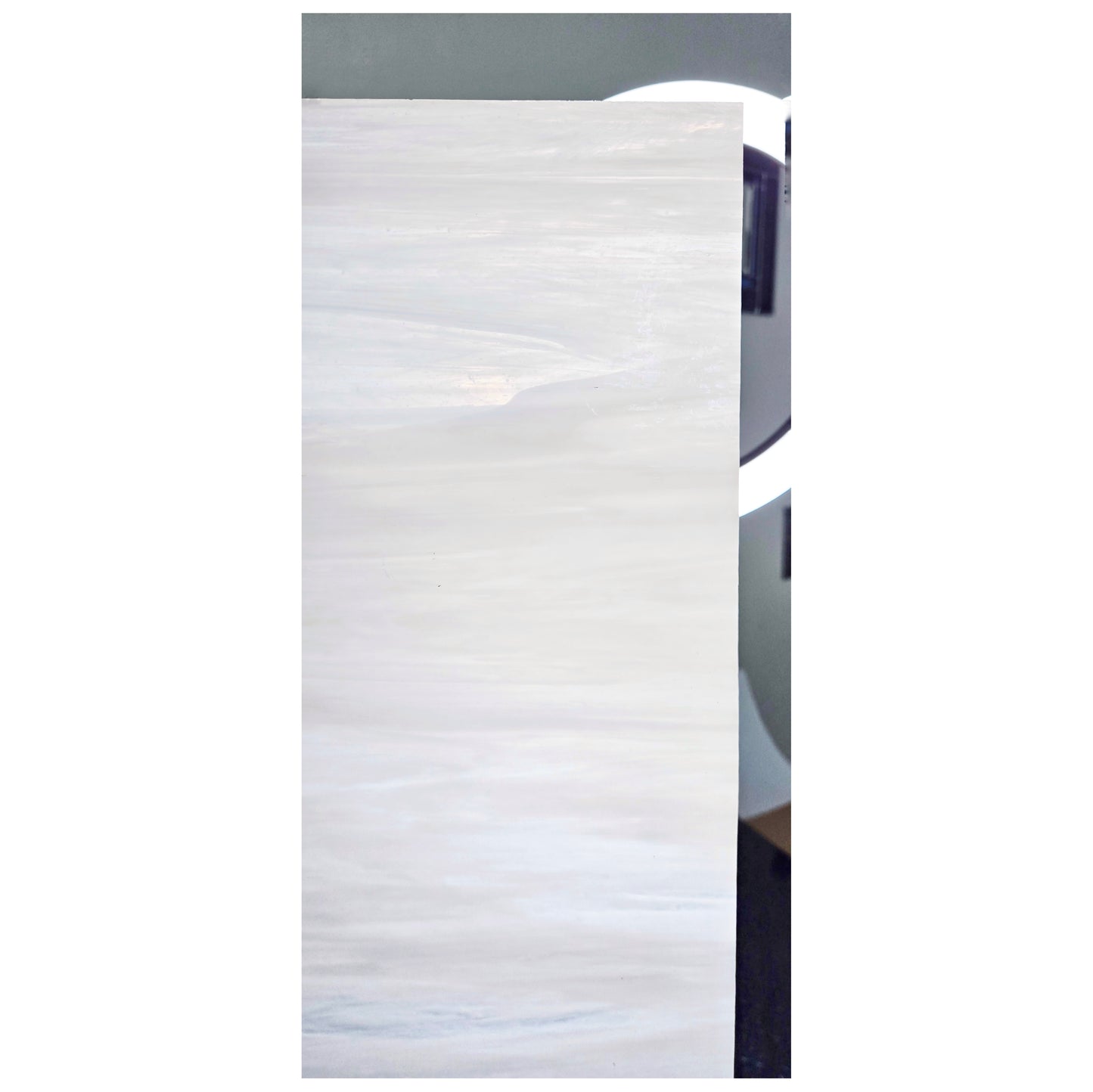 White Stained Glass Sheets. Easy to cut, fairly smooth. 2, 3 or 4 sheets 7"× 8''+-. Beginner Suncatcher or Mosaic.