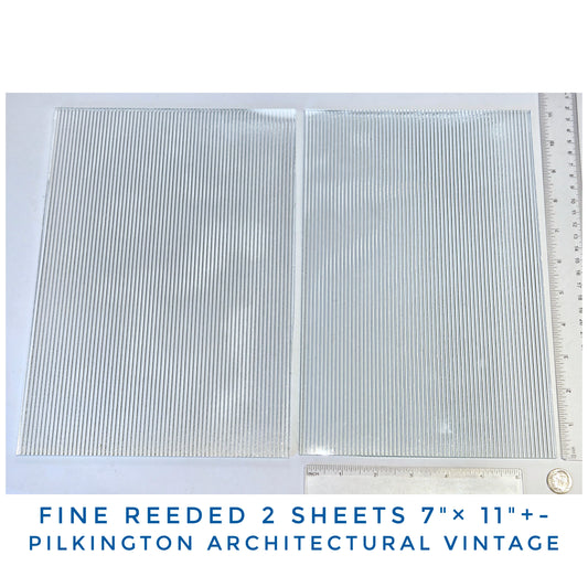 Fine Reeded Architectural Stained Glass Sheets by Pilkington. Clear Texture.