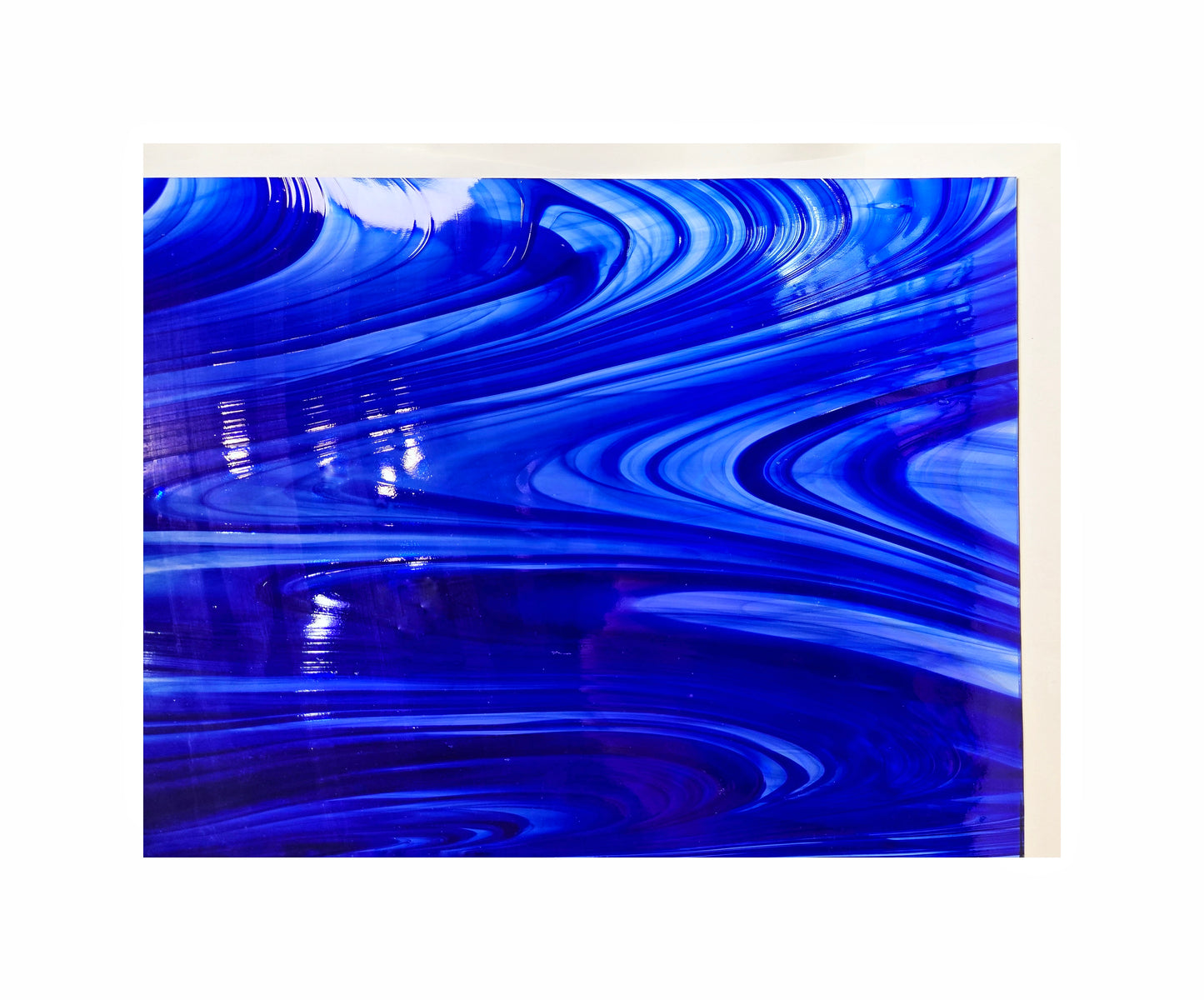 Blue & Clear Baroque, 2, 3 or 4 sheets. Cathedral Transparent. 6"× 8"+-. Oceanside Stained Glass