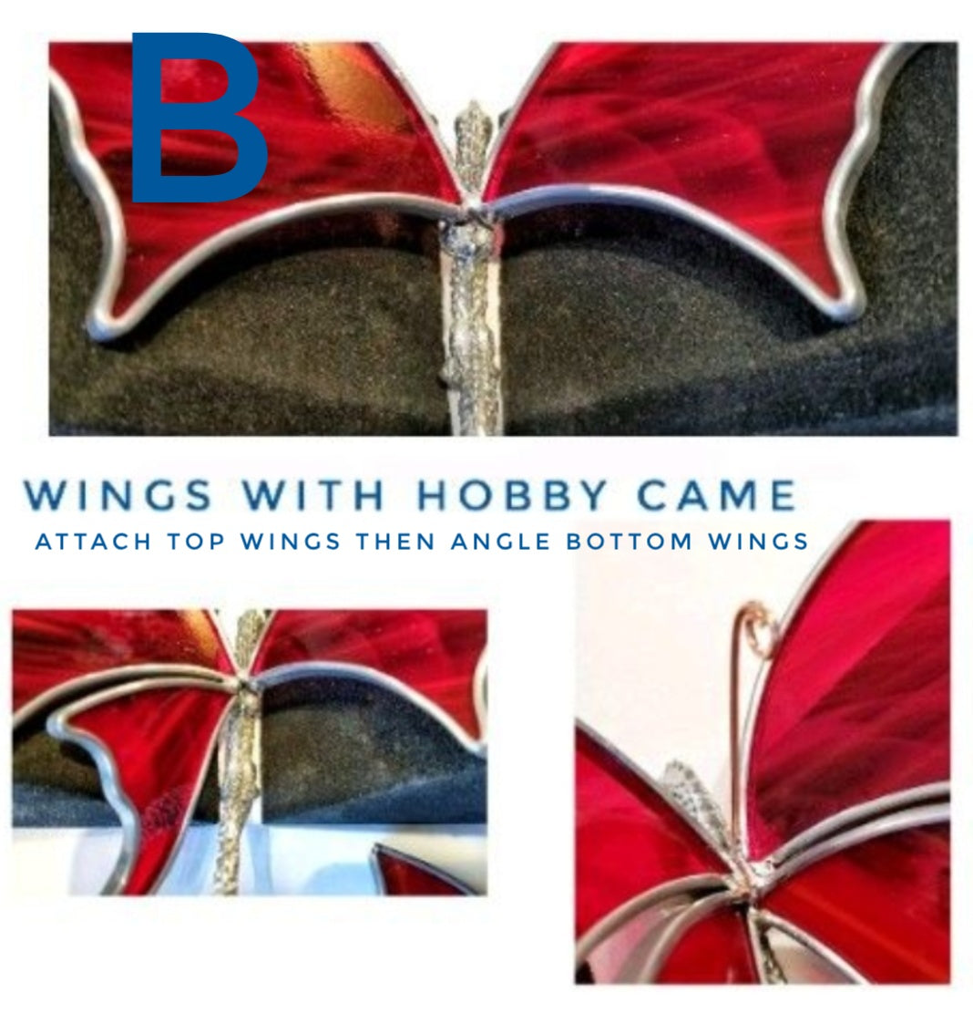 Flying Dragons, Lead free figurines. 3 Pack. DIY stained glass. Includes my handmade hooks, patterns & steel wool. A nice gift to make.