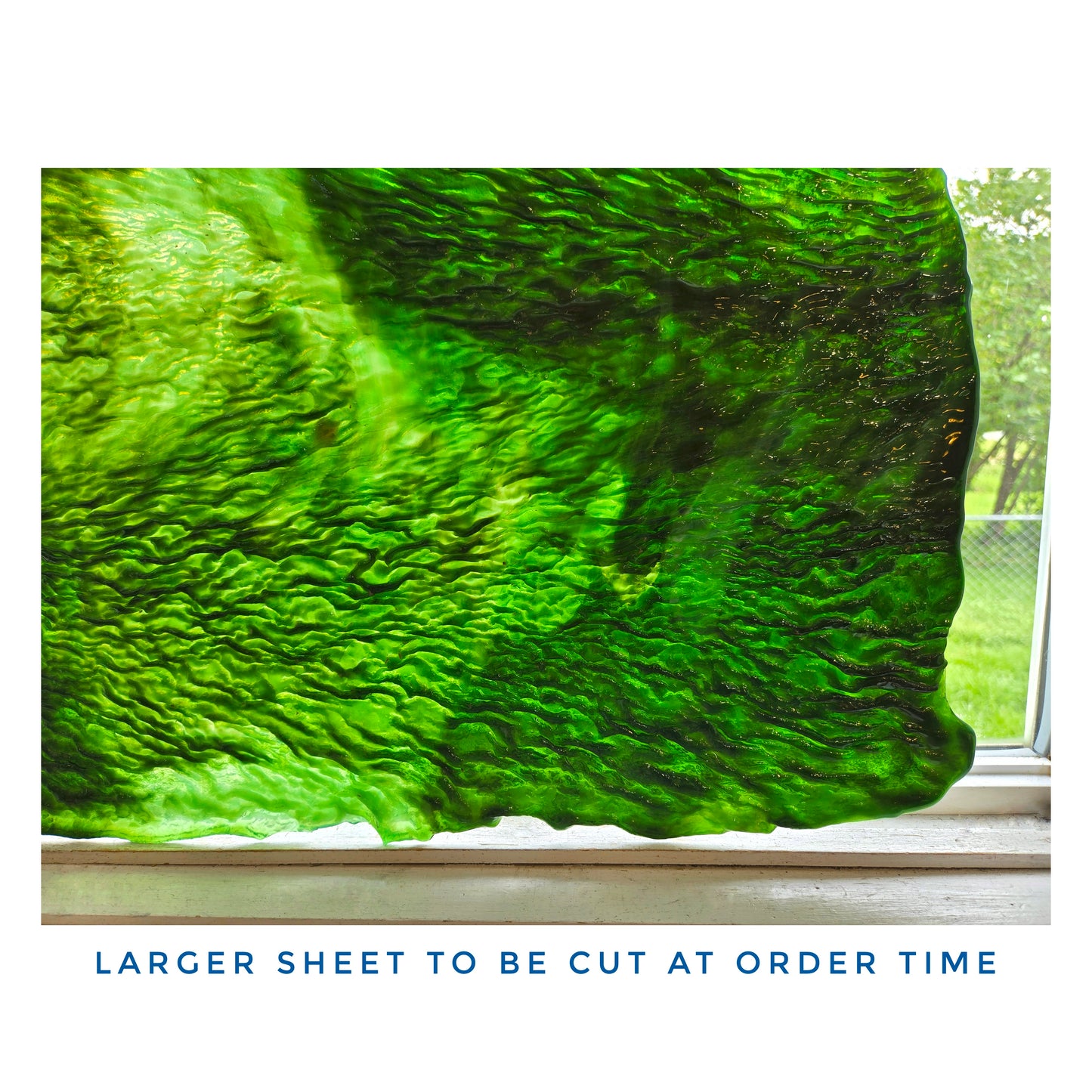 Green White Urborous Ripple. Vintage Stained Glass Sheets