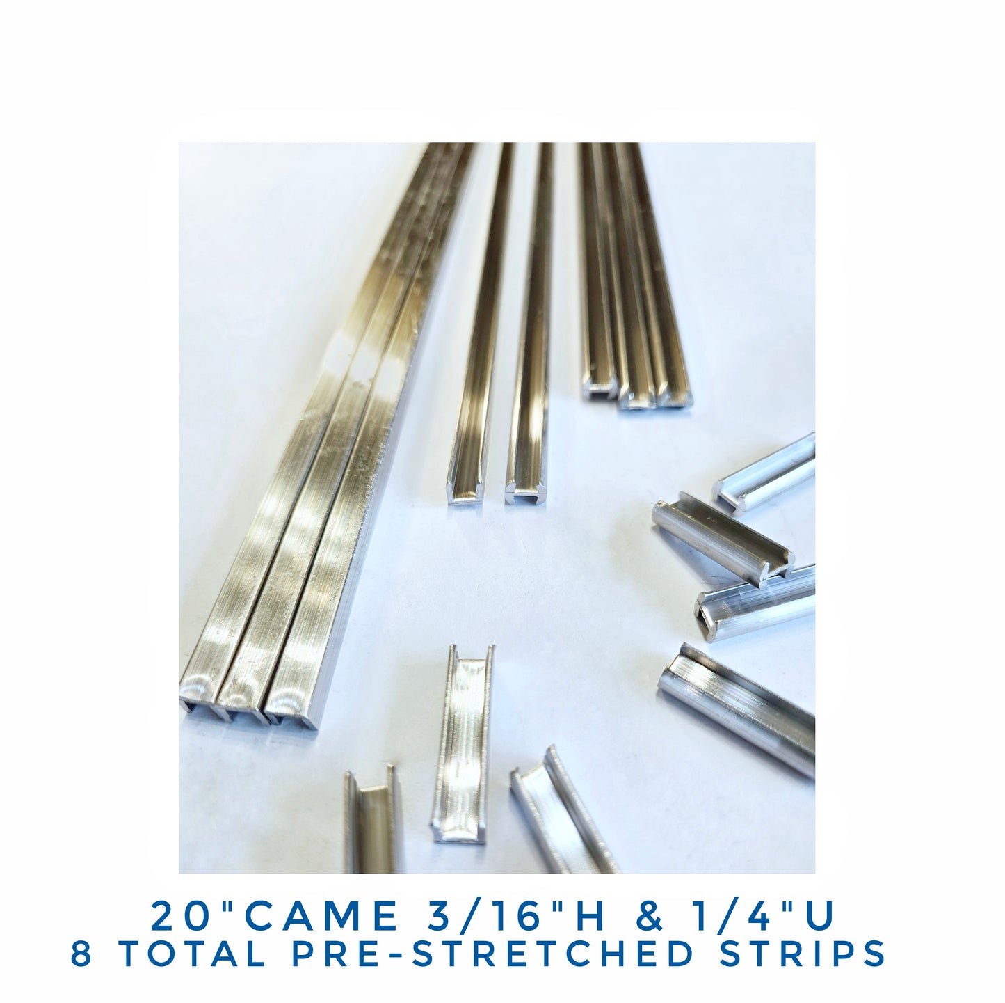 H & U Came for Stained Glass. Pre-stretched by hand, ready to cut. 20" Strips.