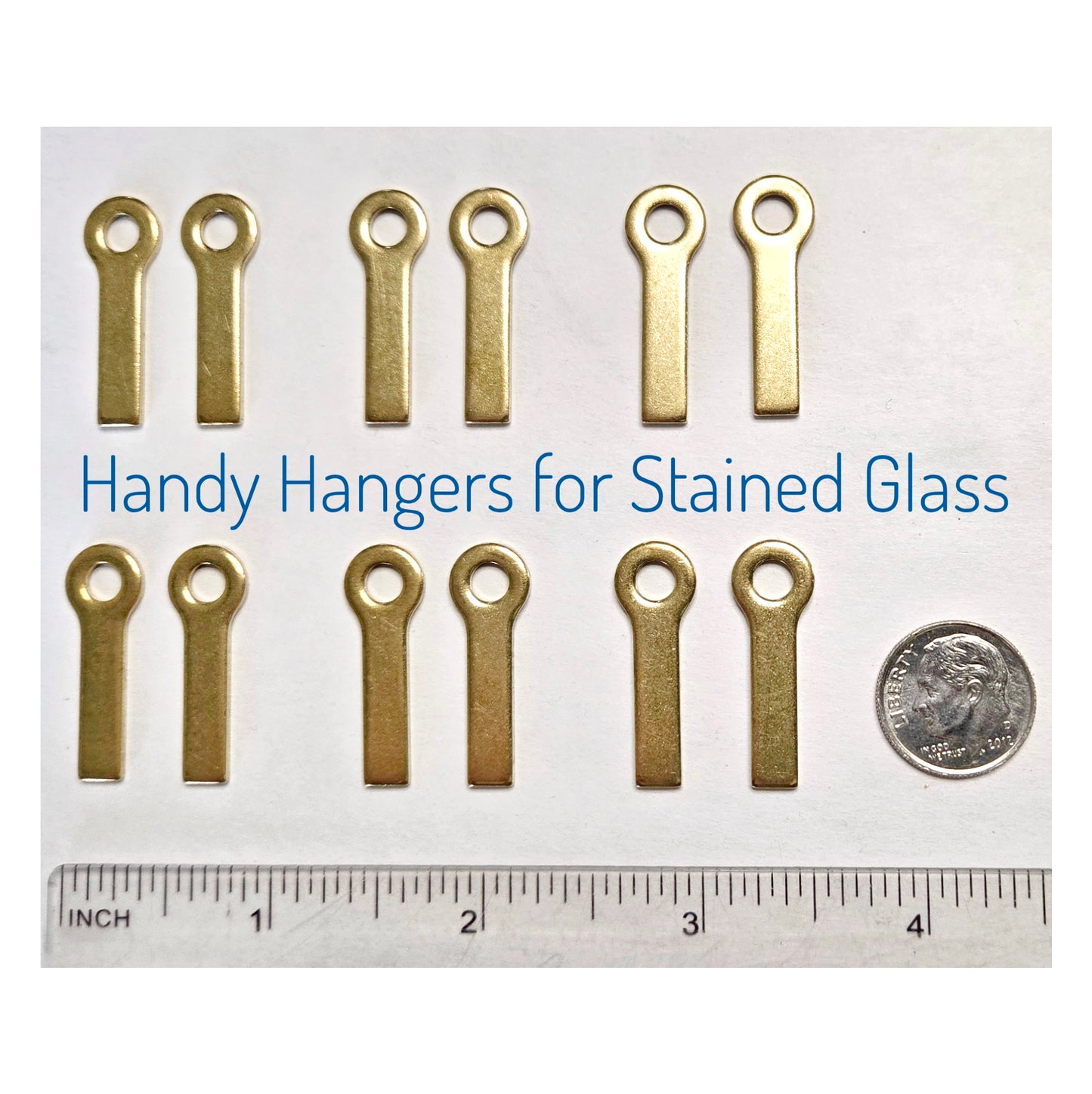 Handy Hangers for Stained Glass Window Panels. Solid Brass. Thick not thin! Pack of 6 Pair or 3 Pair.