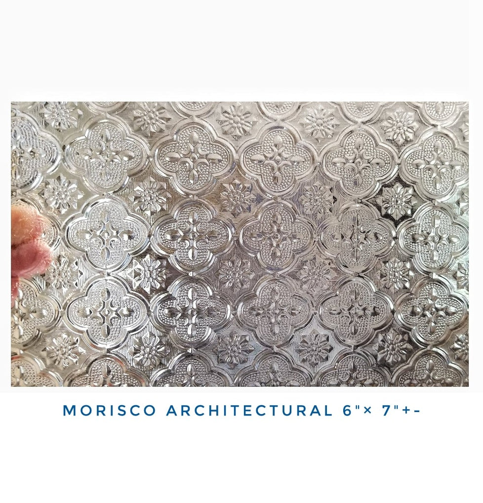 Morisco, Architectural Clear Stained Glass. Geometric & Floral Patterned, Easy to Cut.