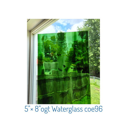 Olive & Seagreen Wispy Stained Glass Sheets. Oceanside Waterglass. Diy Easy to Cut, Suncatchers & Mosaic Art. 2, 3 or 4 sheets. Cathedral Transparent, 5"× 8"+-.