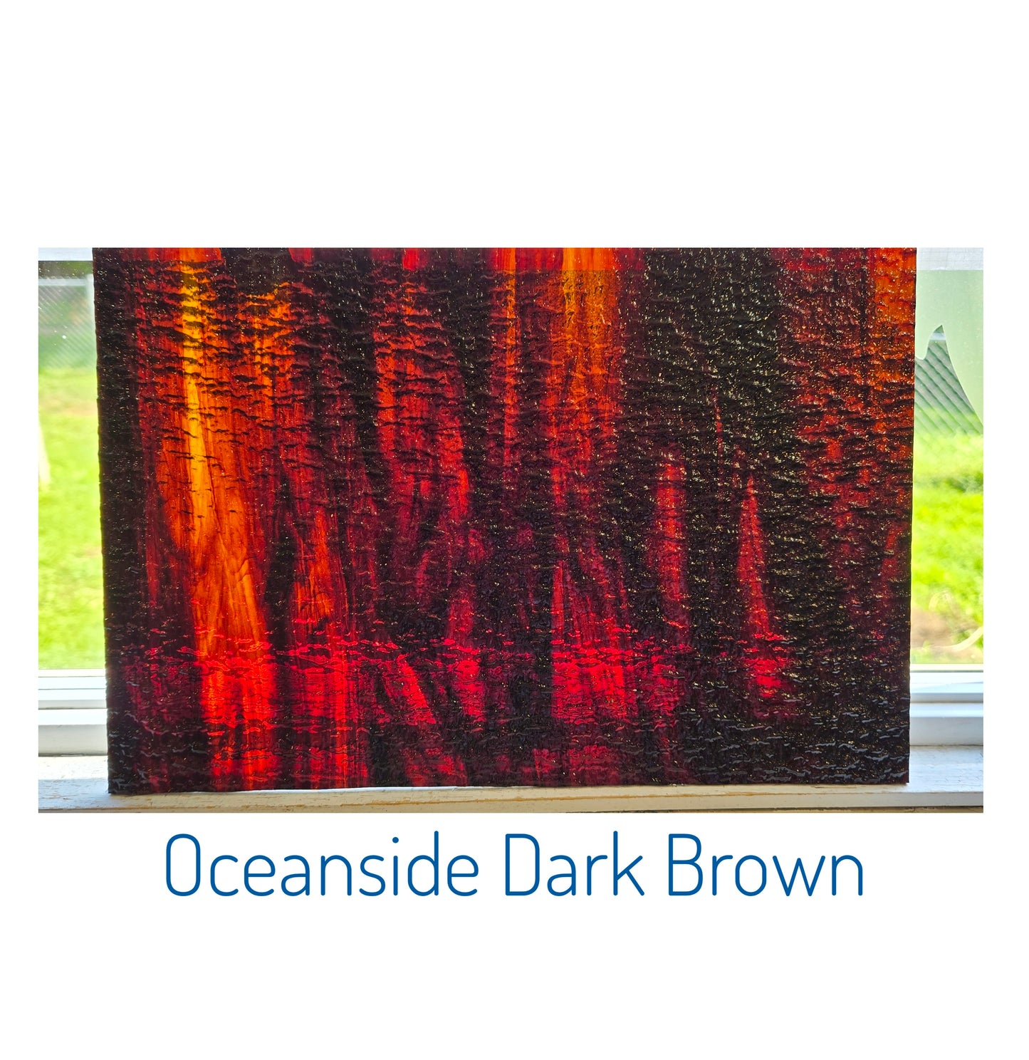 Brown Gold, Stained Glass Sheets. Wispy Light & Dark Brown. Granite Texture, Easy to Cut. Use for Tree Bark, Bears, Sunflower Centers.