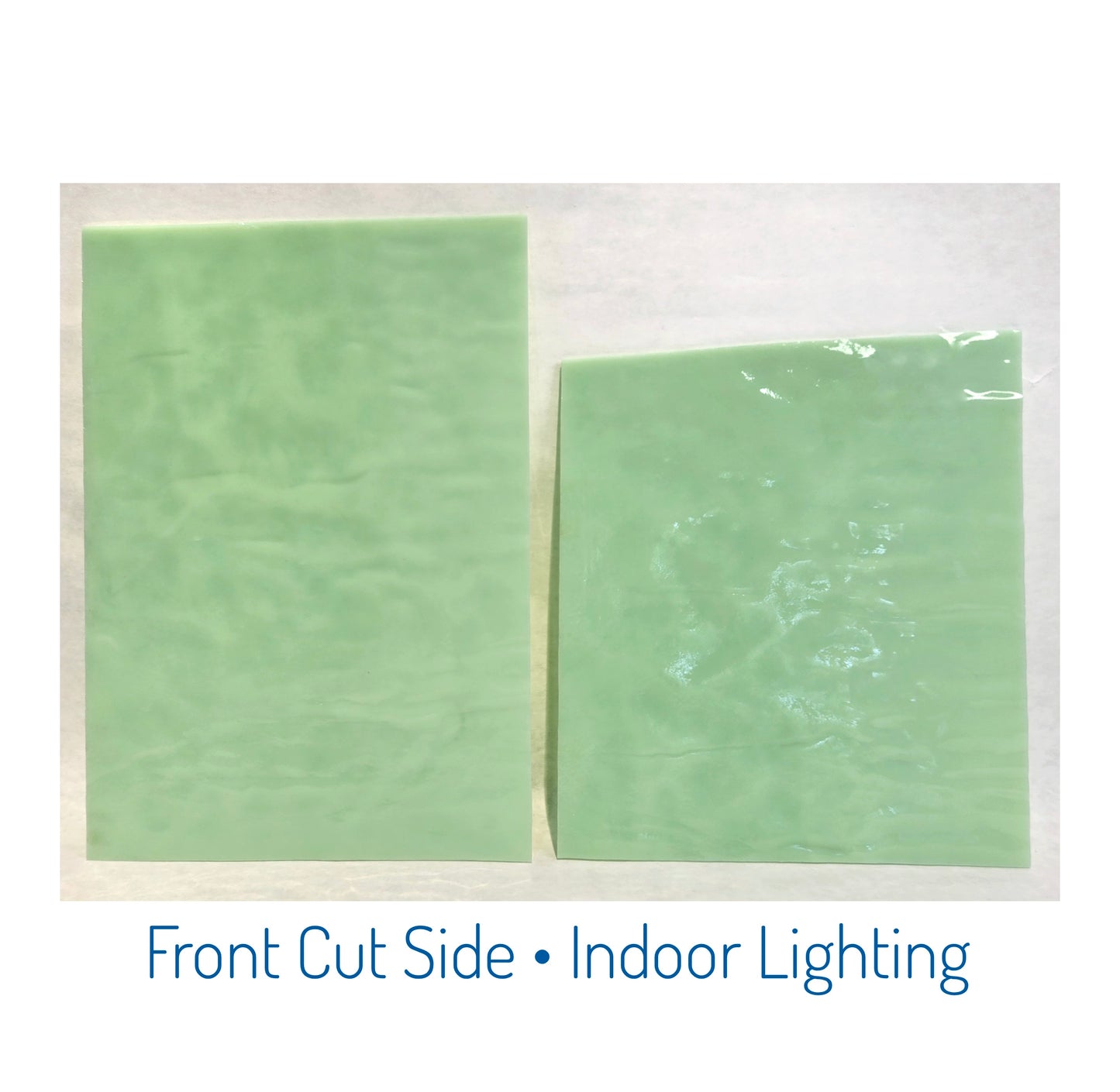 Mint Green Fusible Stained Glass Sheets. Bullseye coe 90. 2 sheets. Vintage 1992.