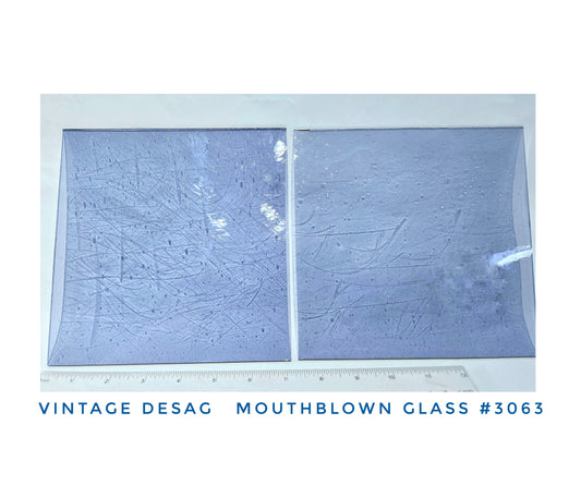 Pale Lilac Stained Glass. Desag Germany, Vintage Mouthblown 7"× 7"+-