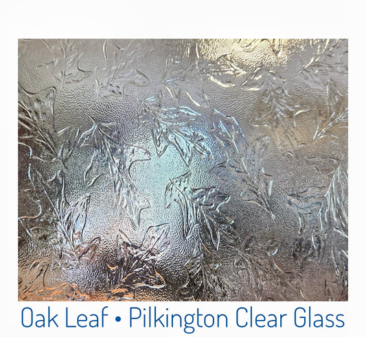Glass Pack. Oak Leaf Textured Clear Architectural Stained Glass Sheets by Pilkington, Pattern.