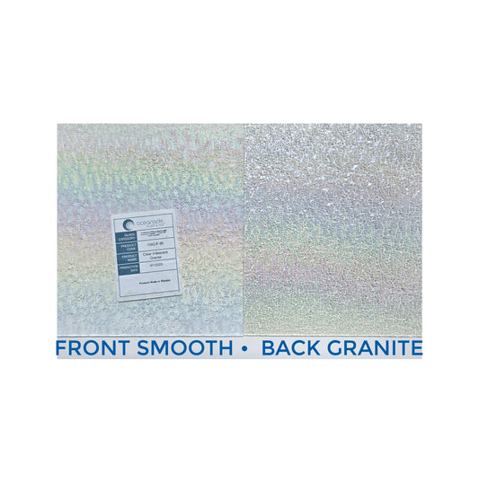 Iridescent Glass, Clear Granite Texture.